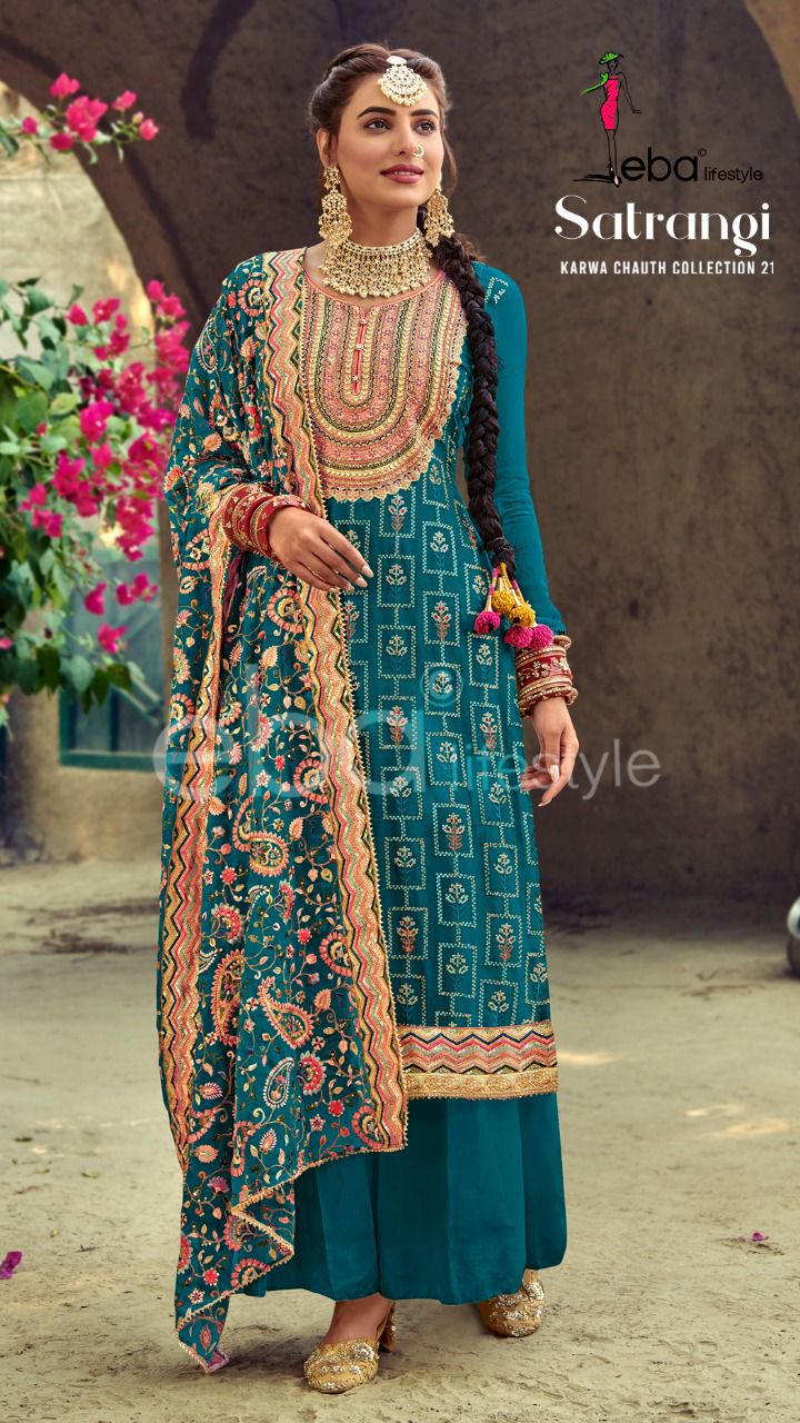 Eba Lifestyle Satrangi Georgette Suits Online Wholesaler Surat