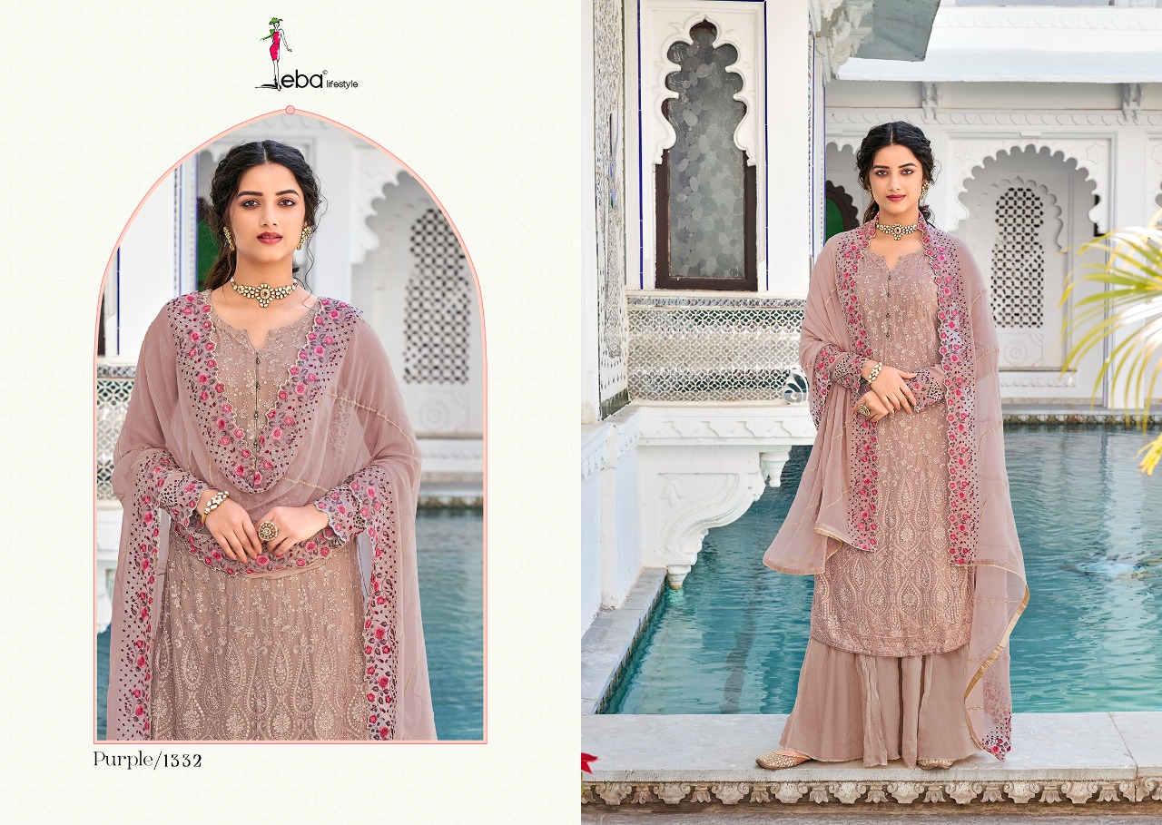 Eba Lifestyle Purple Vol 1 Faux Georgette Salwar Suit Online Wholesaler Surat