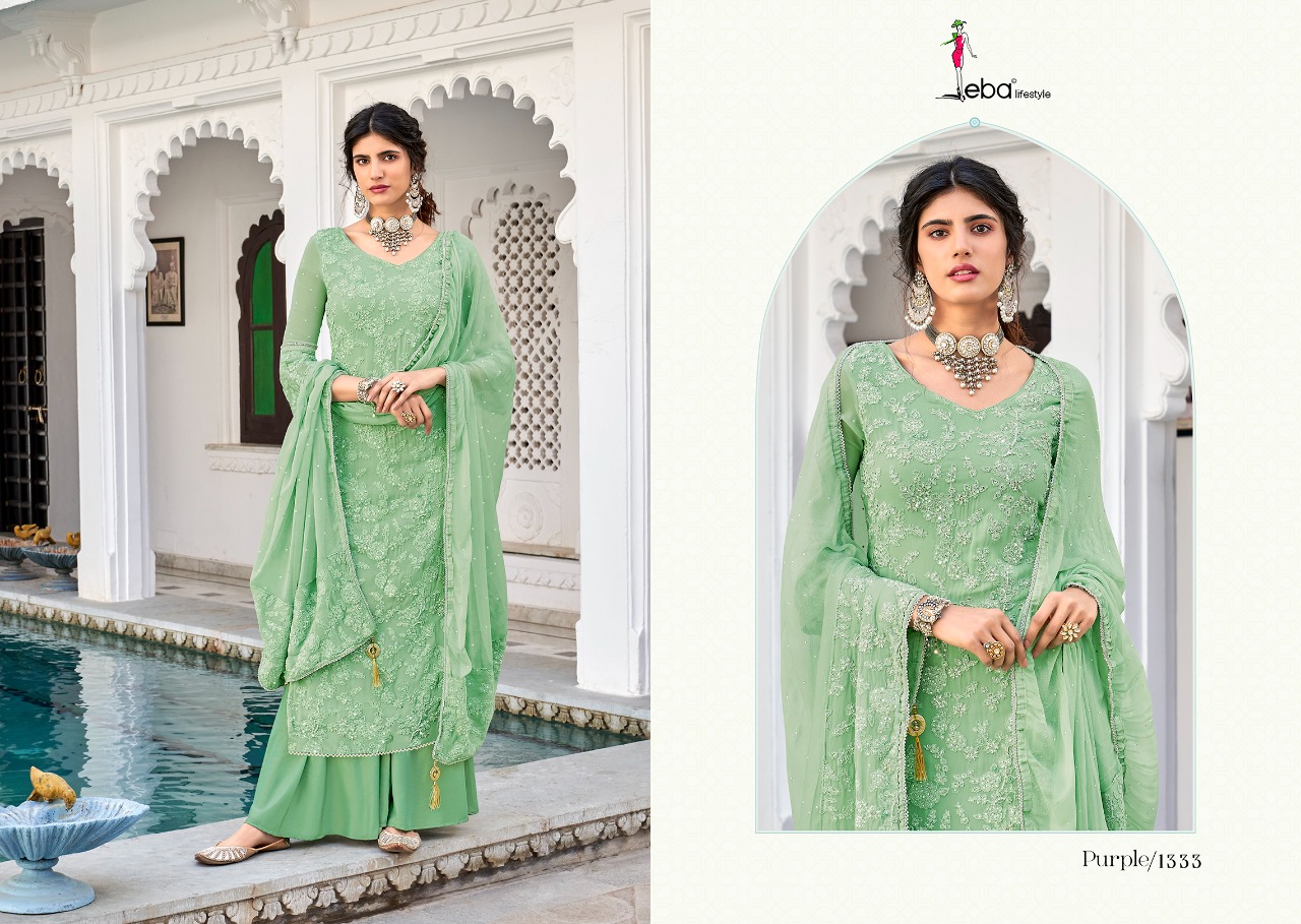 Eba Lifestyle Purple Vol 1 Faux Georgette Salwar Suit Online Wholesaler Surat