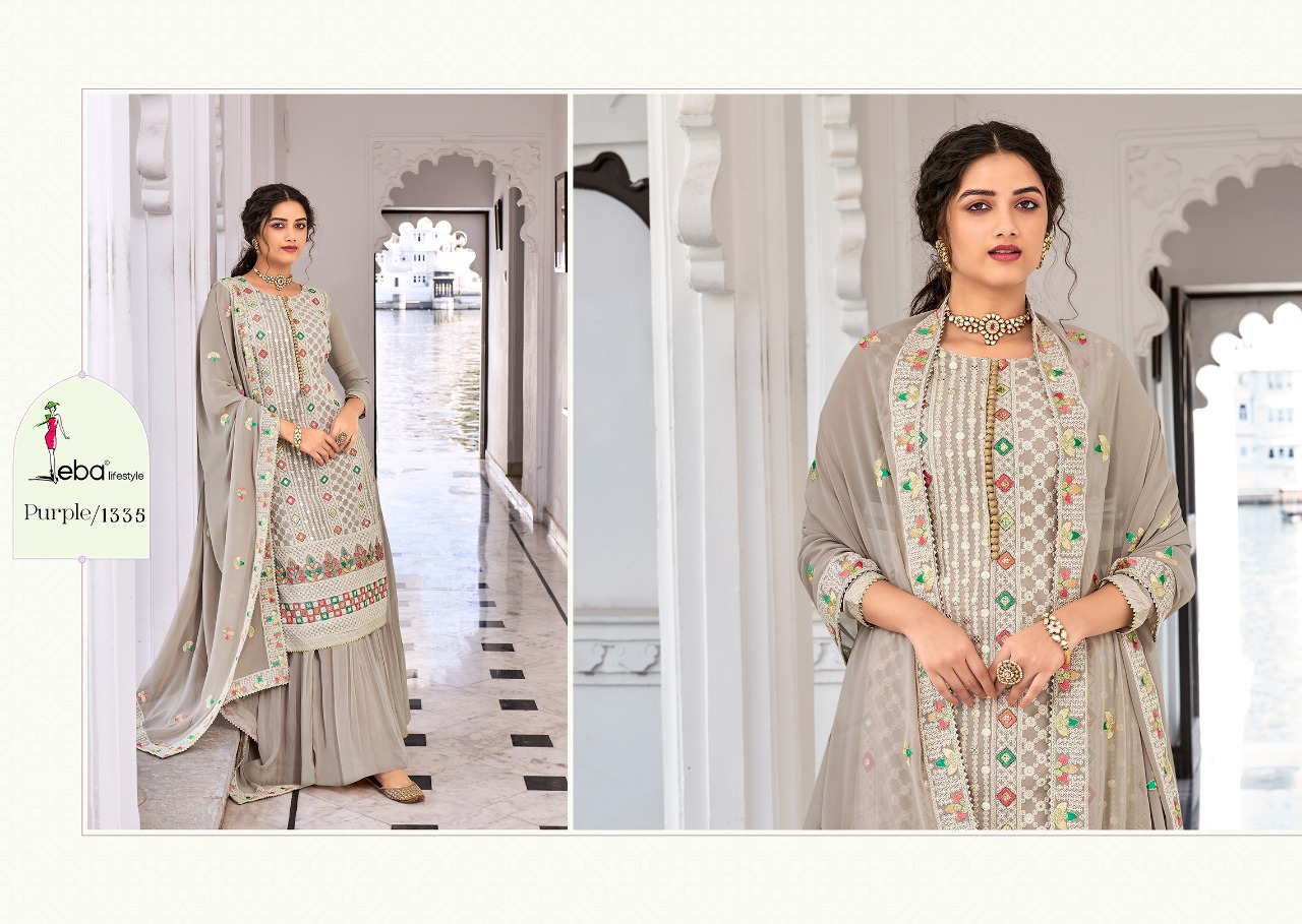 Eba Lifestyle Purple Vol 1 Faux Georgette Salwar Suit Online Wholesaler Surat