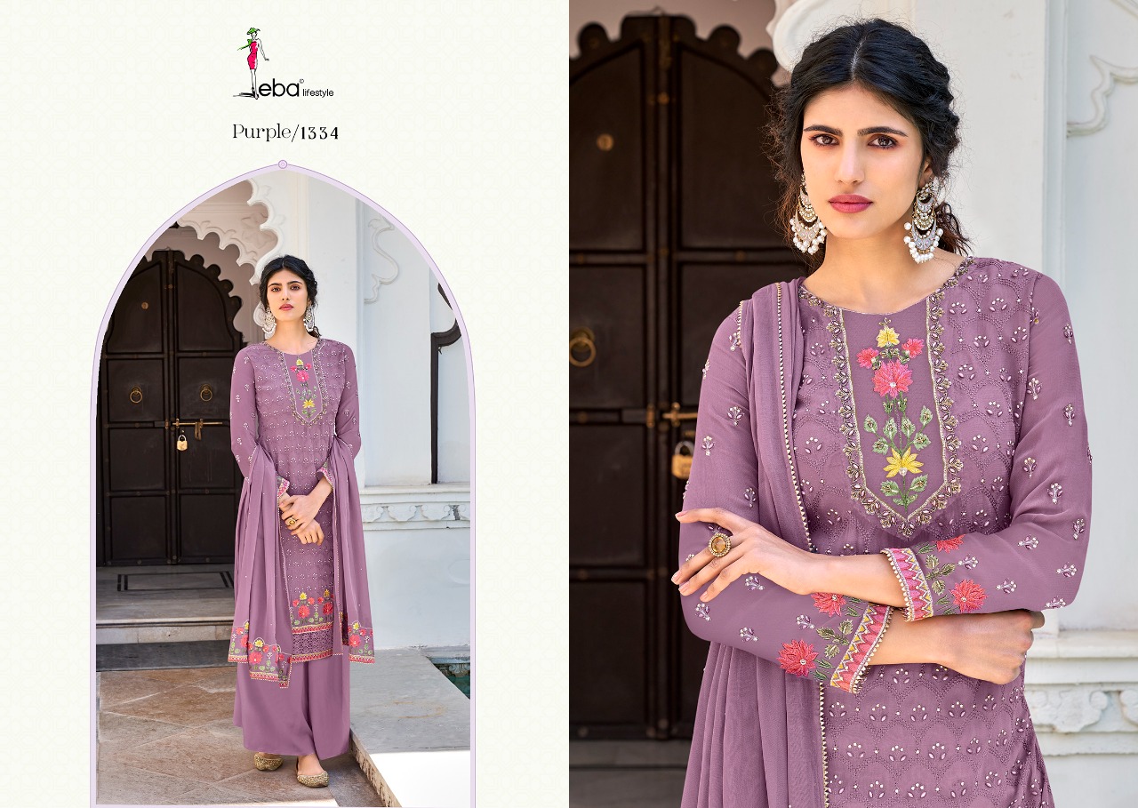 Eba Lifestyle Purple Vol 1 Faux Georgette Salwar Suit Online Wholesaler Surat