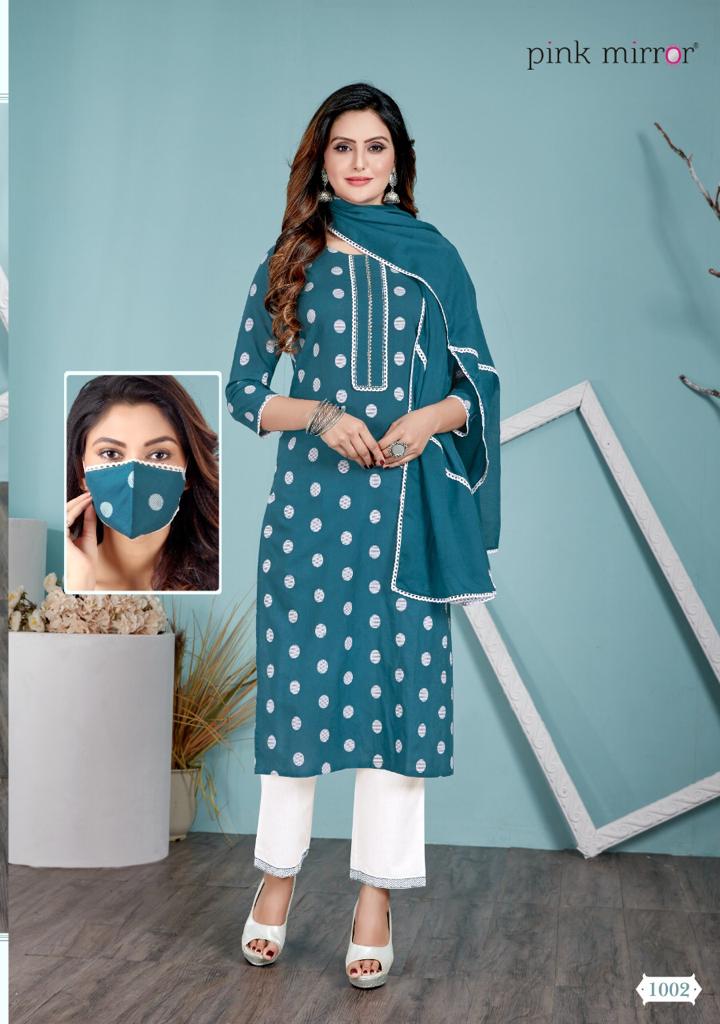 Pink Mirror Essence Cotton Readymade Kurtis Online Wholesaler Surat