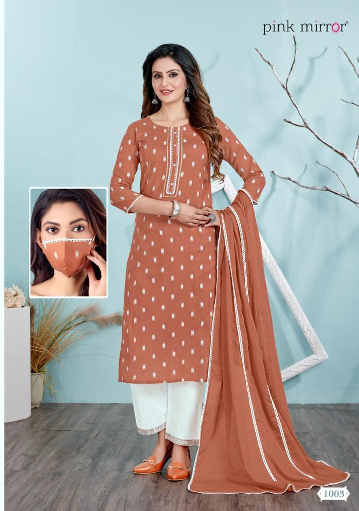 Pink Mirror Essence Cotton Readymade Kurtis Online Wholesaler Surat