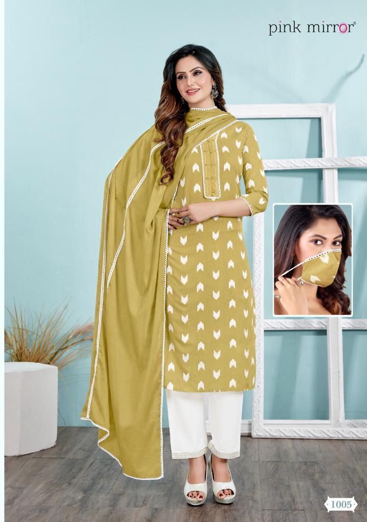 Pink Mirror Essence Cotton Readymade Kurtis Online Wholesaler Surat