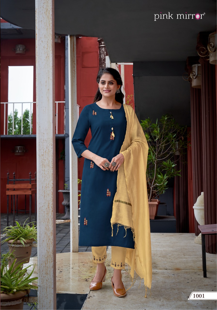 Pink Mirror Treasures Readymade Viscose Kurtis Online Wholesaler Surat