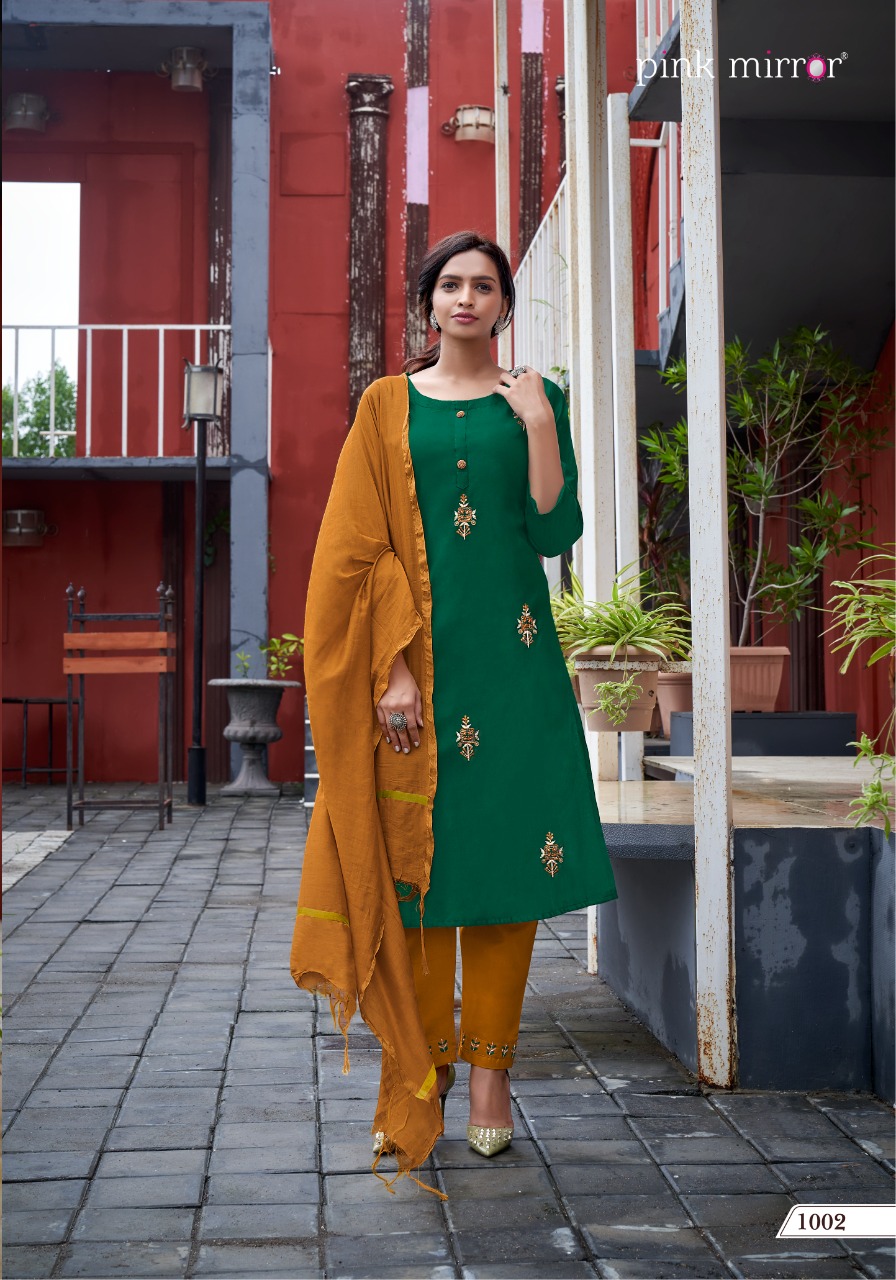 Pink Mirror Treasures Readymade Viscose Kurtis Online Wholesaler Surat