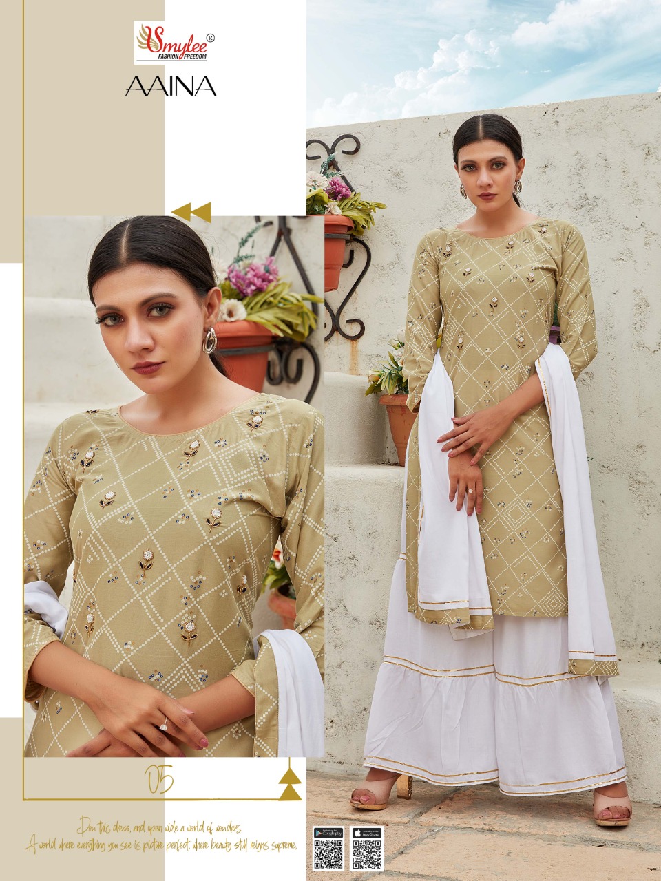 Smylee Fashion Aaina Rayon Print Readymade Kurti Wholesaler Dealer Surat