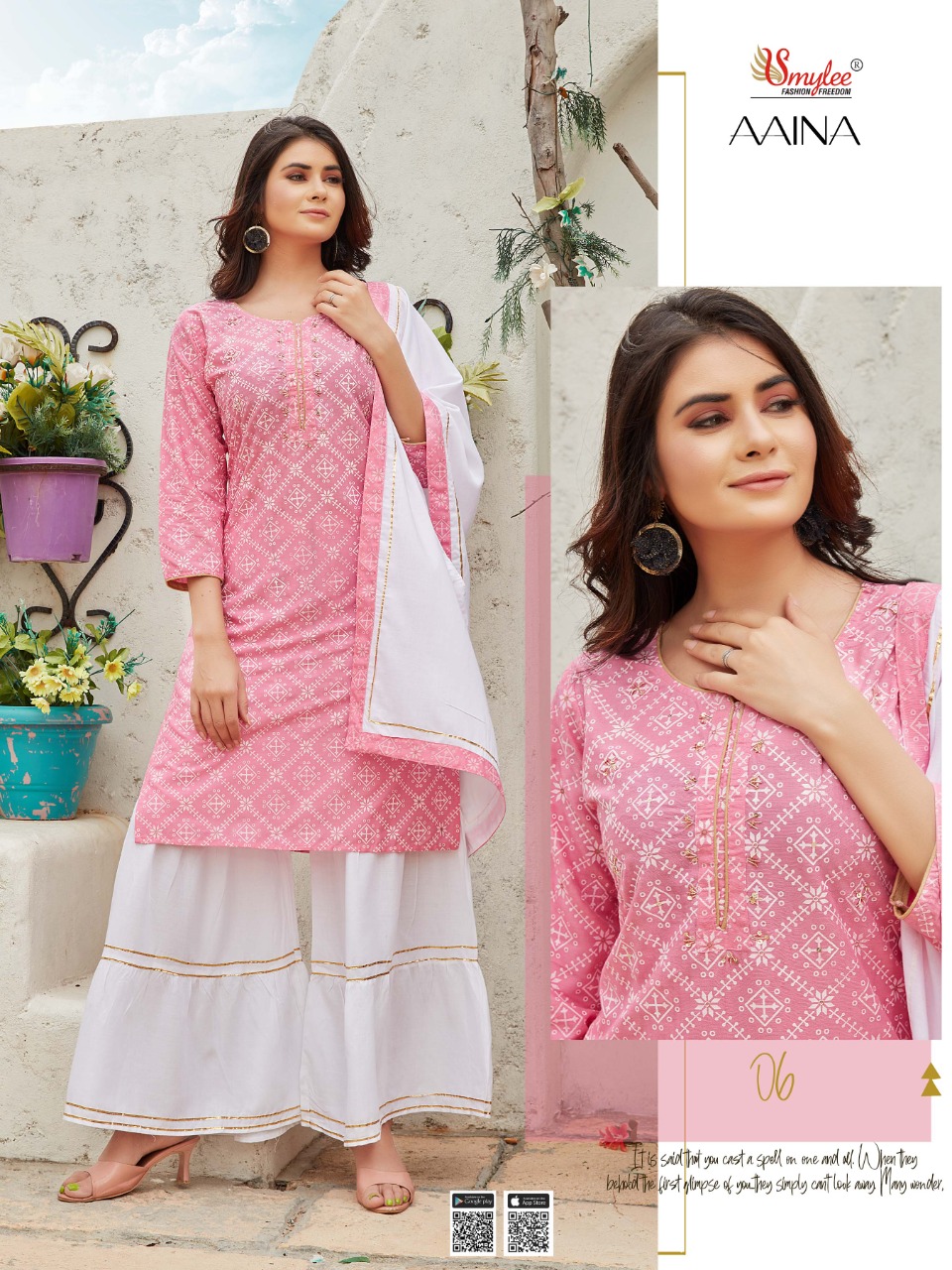 Smylee Fashion Aaina Rayon Print Readymade Kurti Wholesaler Dealer Surat