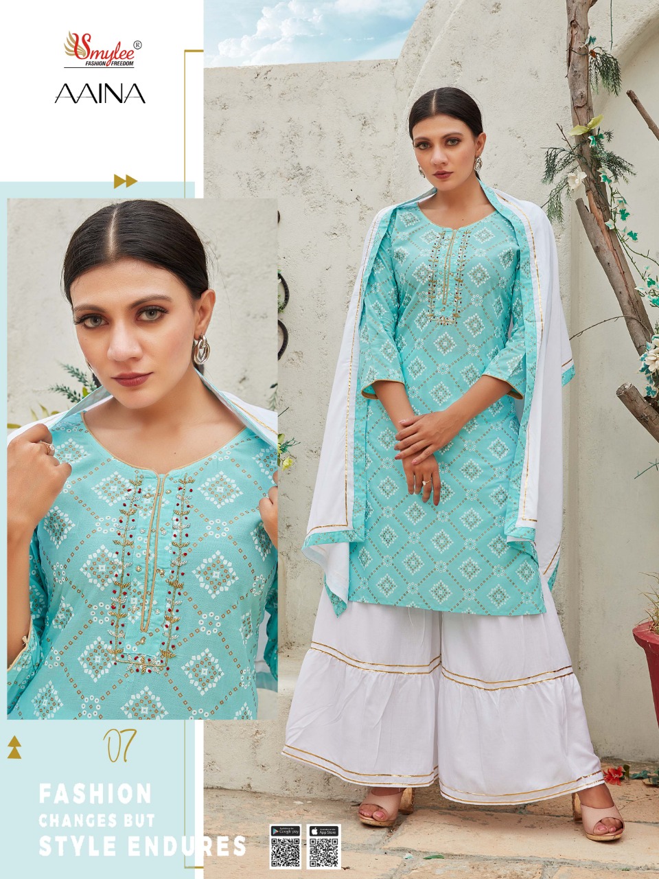 Smylee Fashion Aaina Rayon Print Readymade Kurti Wholesaler Dealer Surat