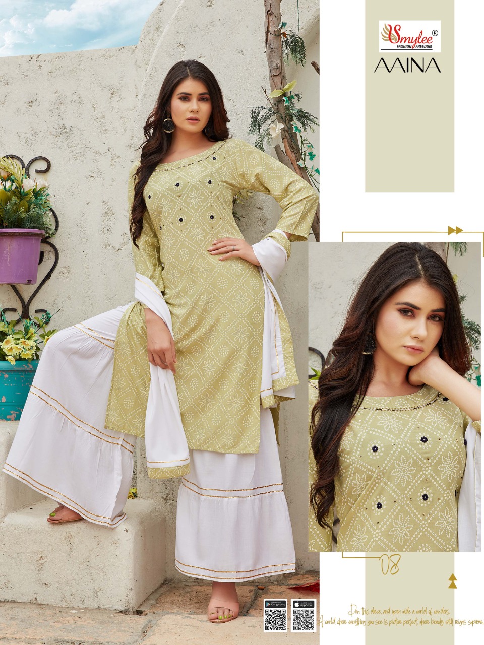 Smylee Fashion Aaina Rayon Print Readymade Kurti Wholesaler Dealer Surat