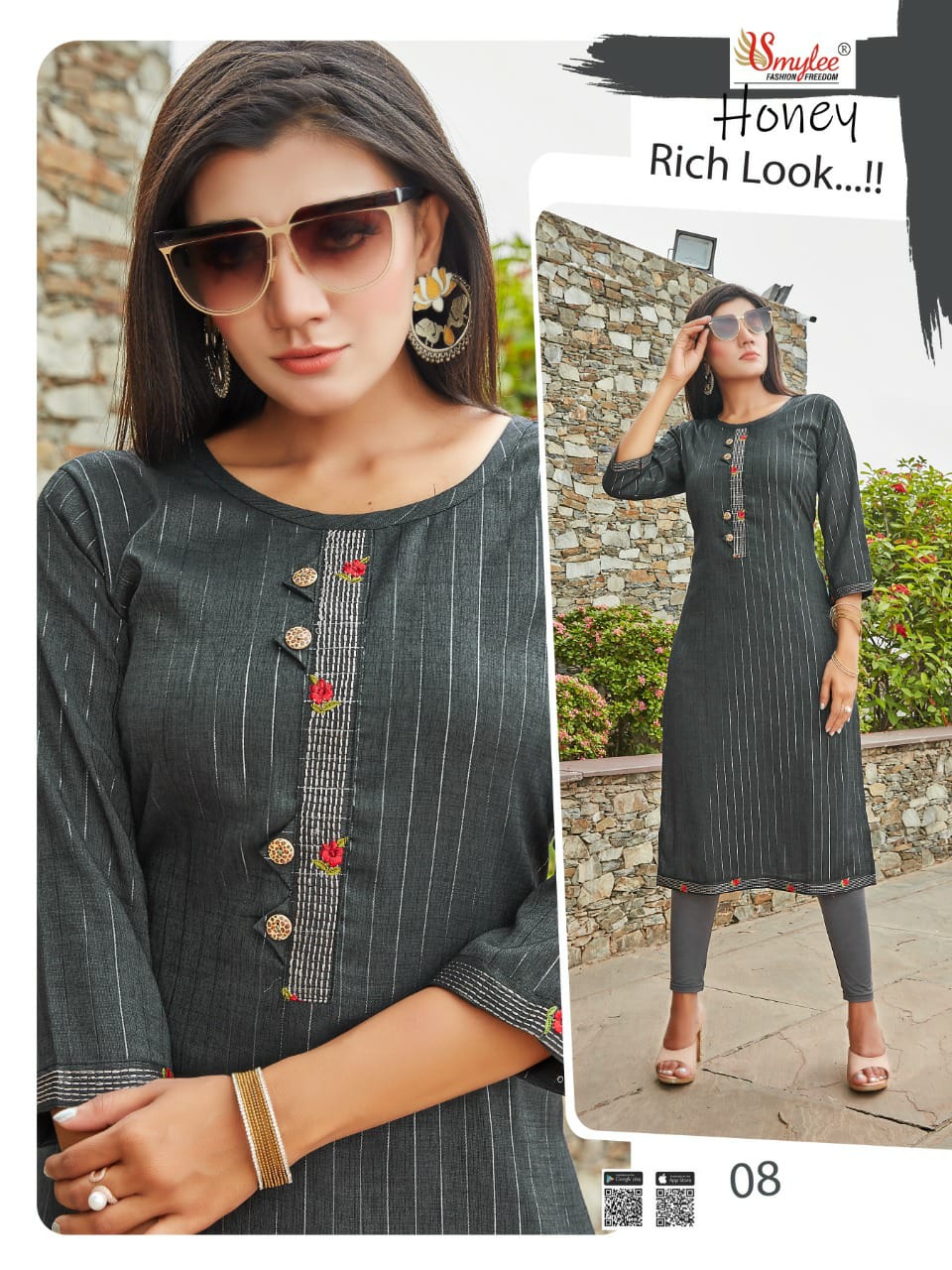 Smylee Fashion Honey Rayon Readymade Kurtis Online Wholesaler Surat
