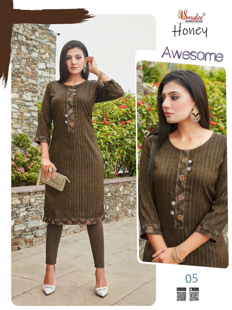 Smylee Fashion Honey Rayon Readymade Kurtis Online Wholesaler Surat