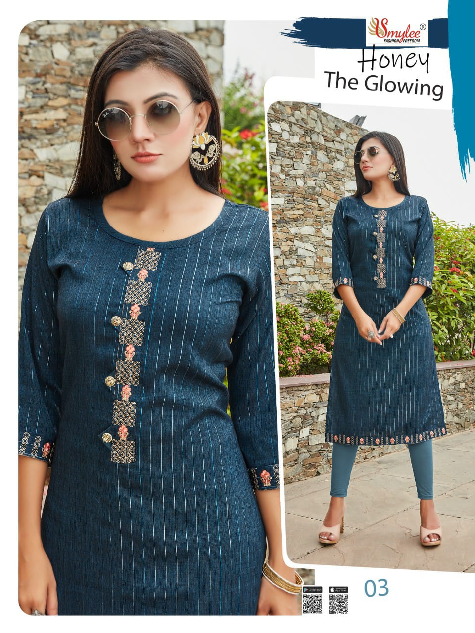 Smylee Fashion Honey Rayon Readymade Kurtis Online Wholesaler Surat