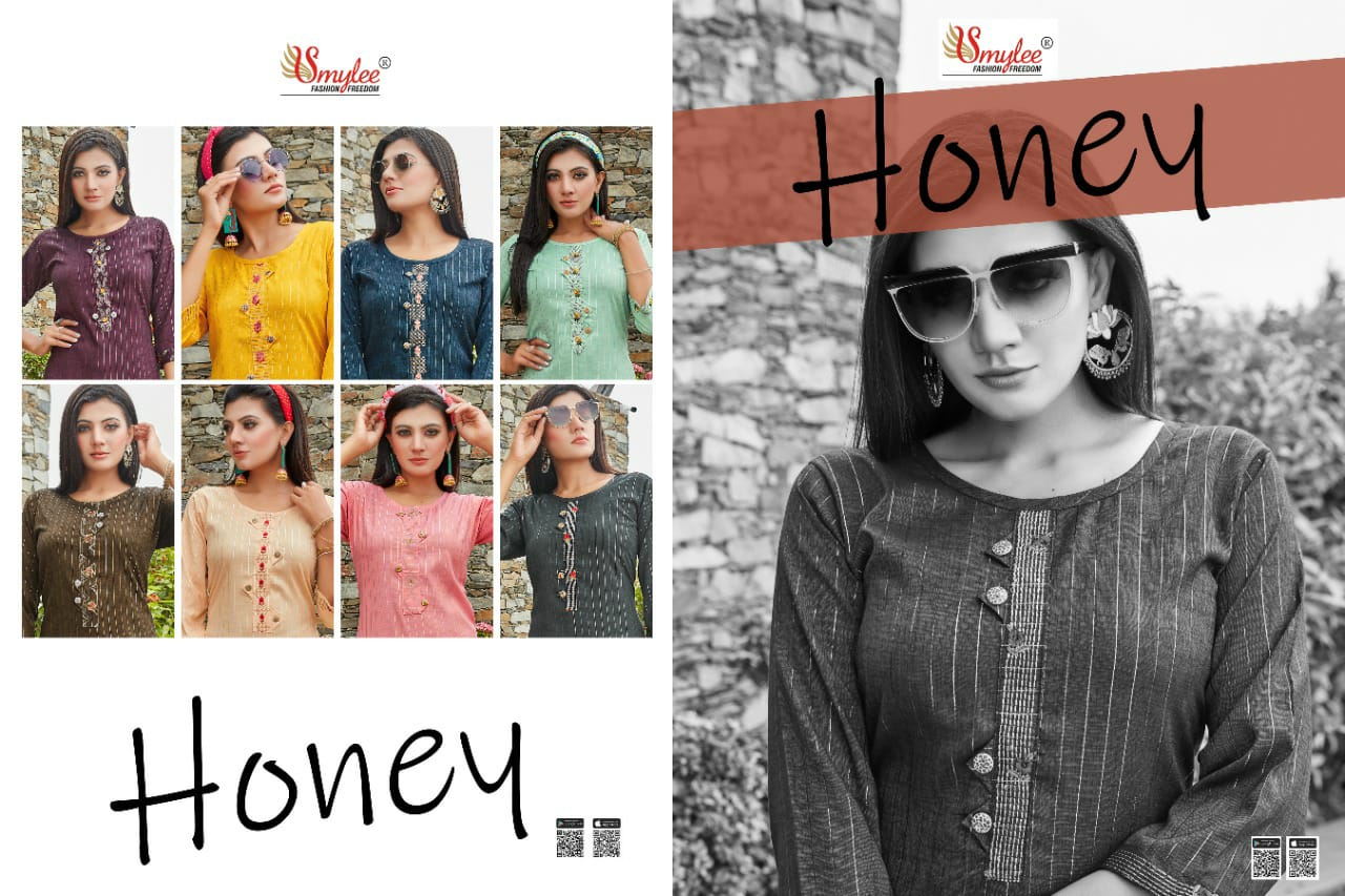 Smylee Fashion Honey Rayon Readymade Kurtis Online Wholesaler Surat