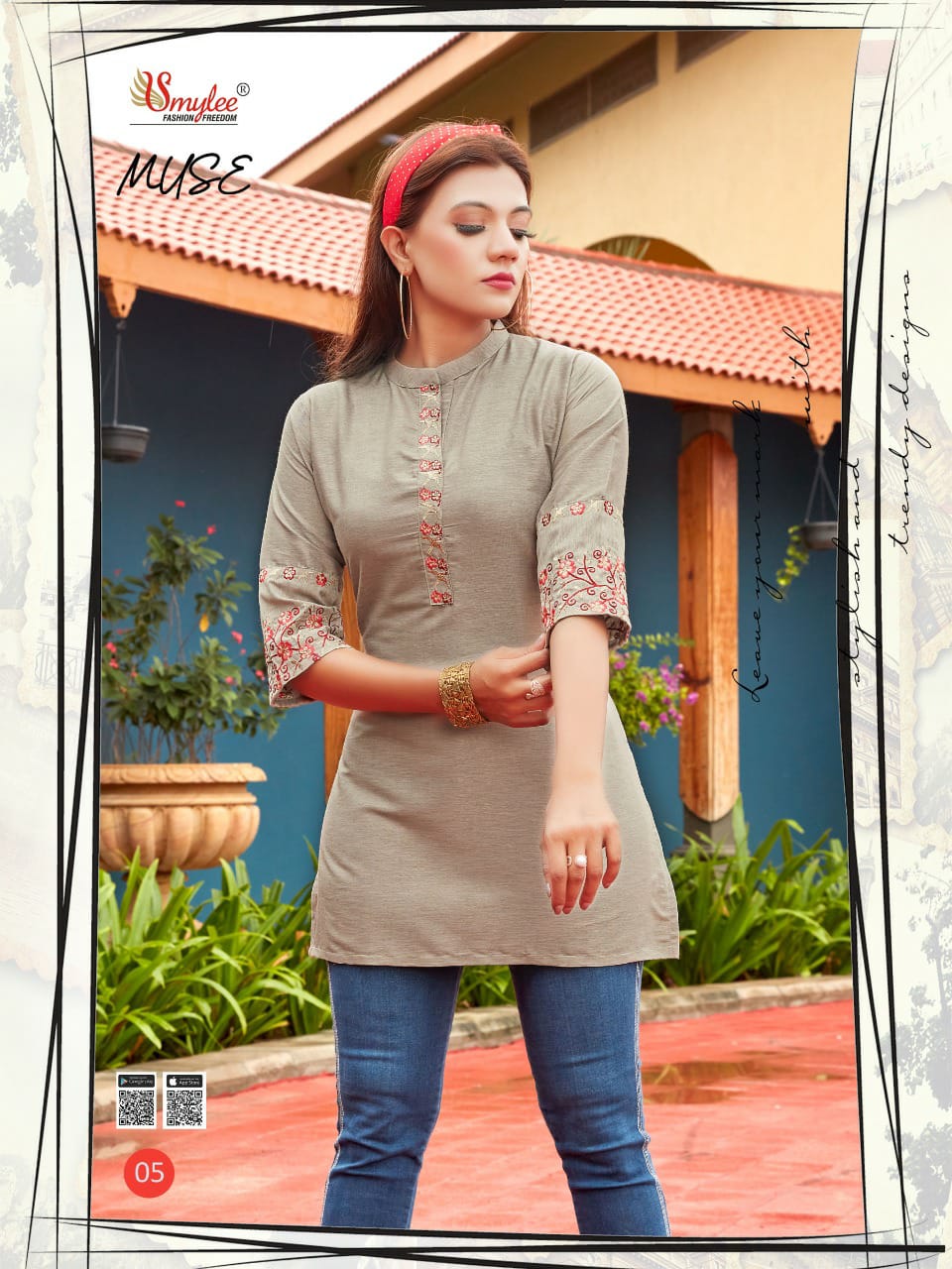 Smylee Fashion Muse Readymade Rayon Short Kurti Online Wholesaler Surat
