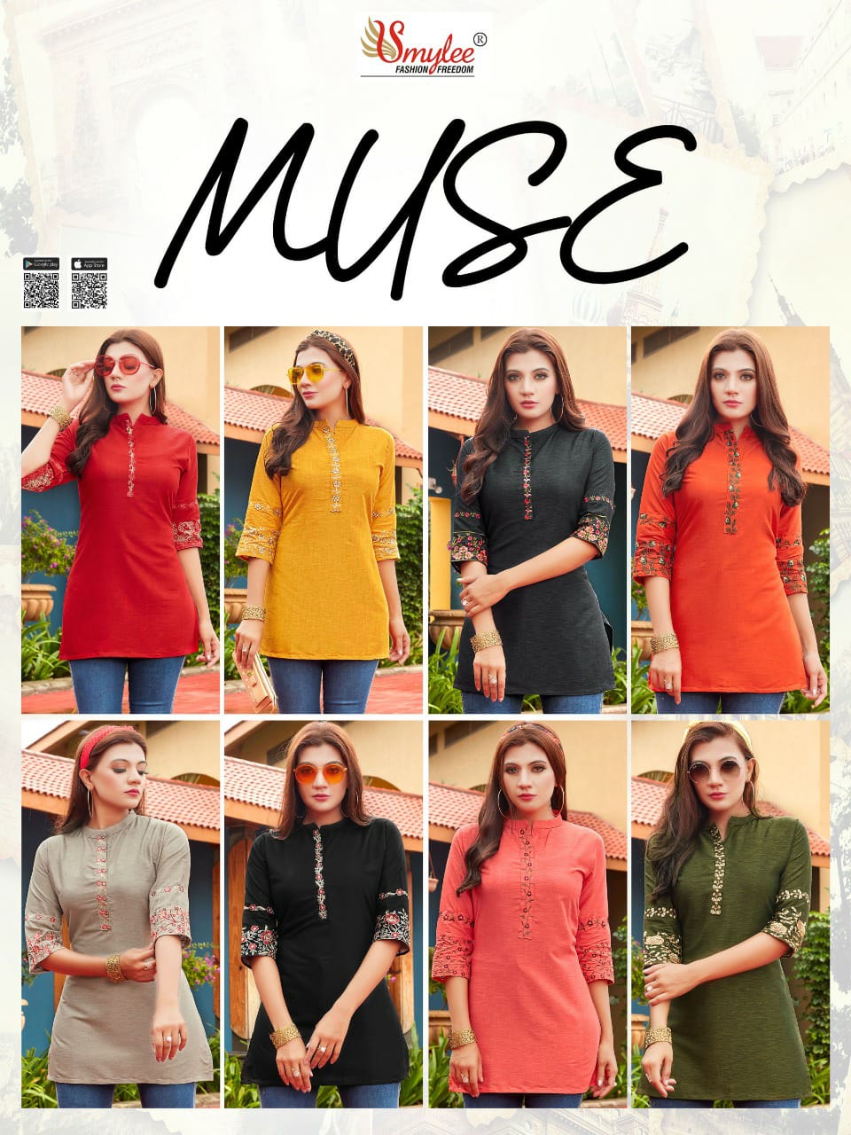 Smylee Fashion Muse Readymade Rayon Short Kurti Online Wholesaler Surat