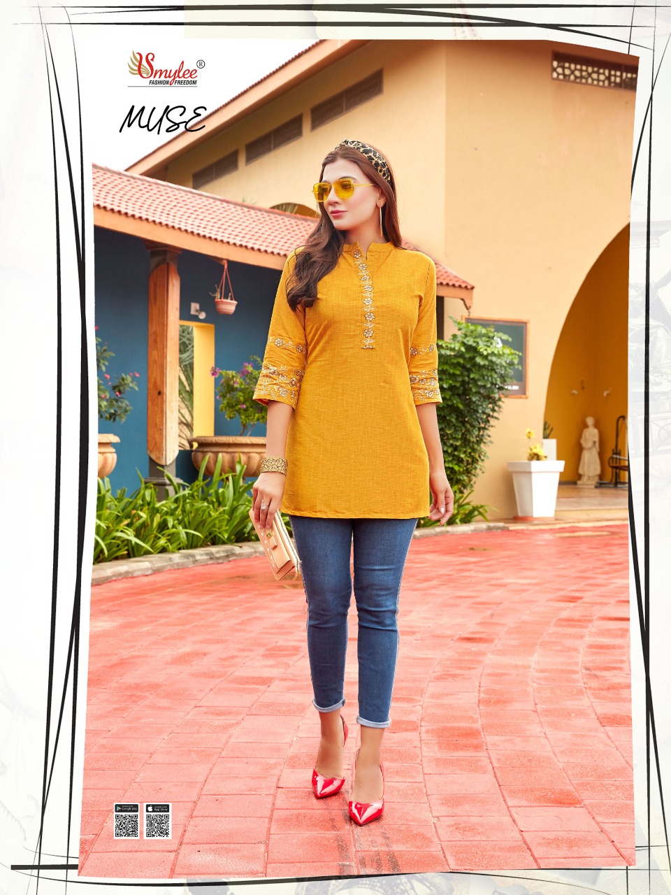 Smylee Fashion Muse Readymade Rayon Short Kurti Online Wholesaler Surat