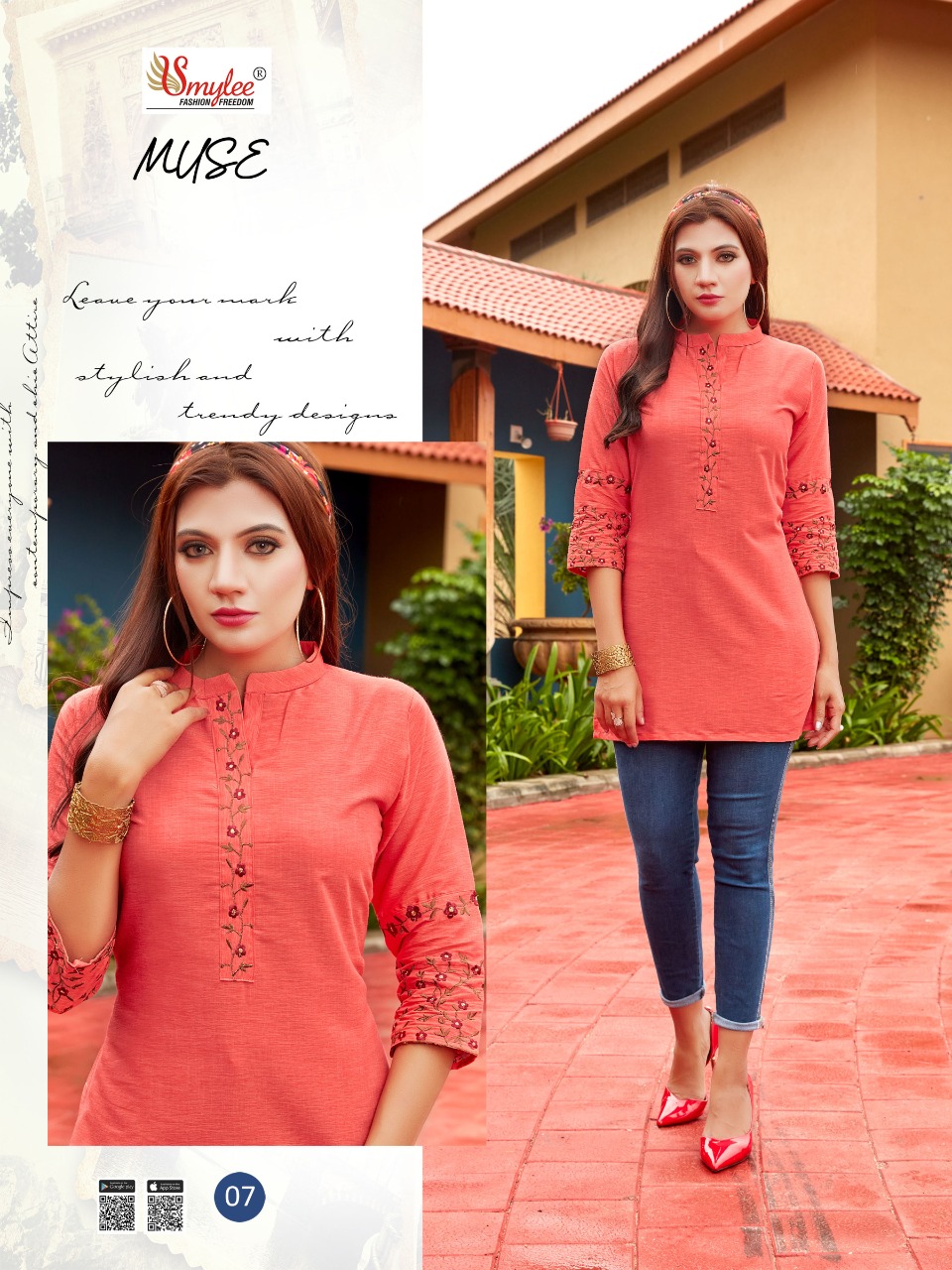 Smylee Fashion Muse Readymade Rayon Short Kurti Online Wholesaler Surat