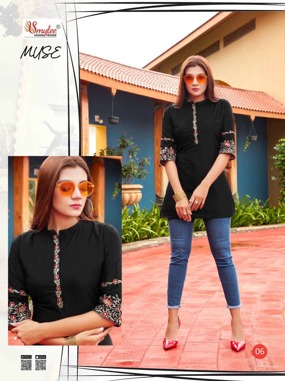 Smylee Fashion Muse Readymade Rayon Short Kurti Online Wholesaler Surat