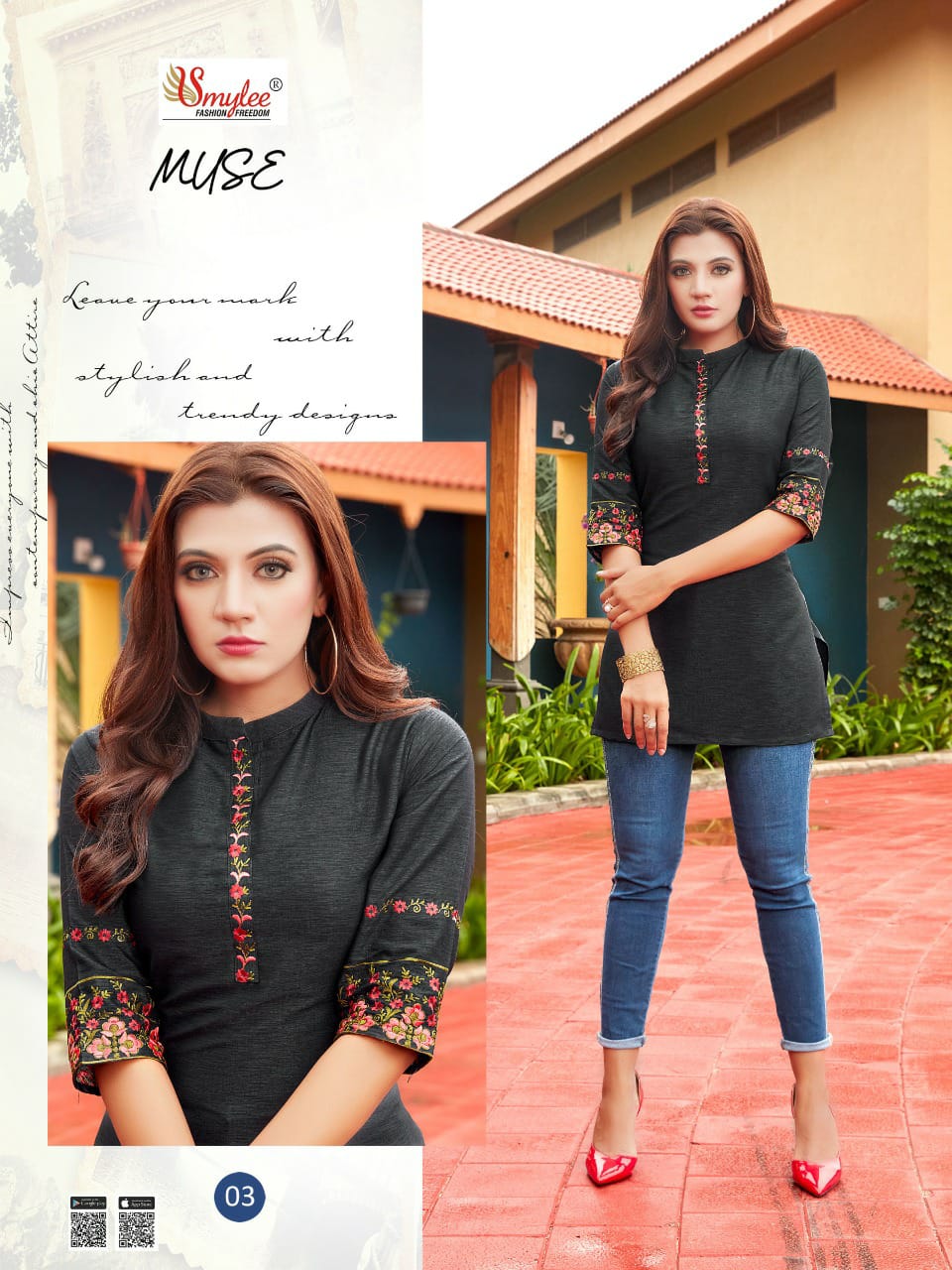 Smylee Fashion Muse Readymade Rayon Short Kurti Online Wholesaler Surat