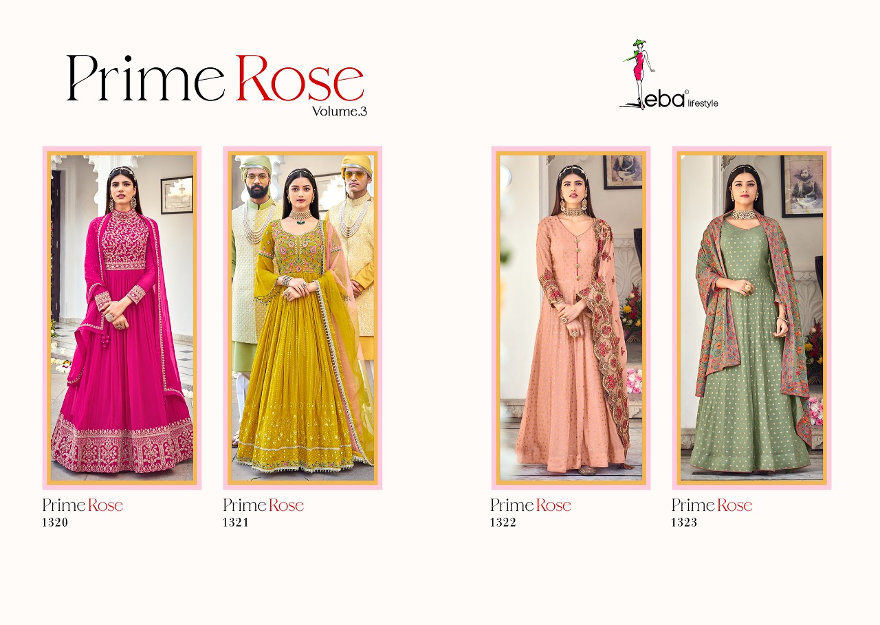 Eba Lifestyle Prime Rose Vol 3 Pure Georgeete Pakistani Salwar Kameez Best Online Wholesaler Surat