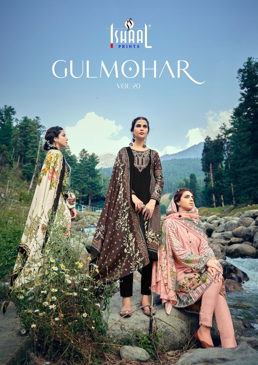 Ishaal Prints Gulmohar Vol 20 Cotton Suit Best Rate Wholesaler Surat