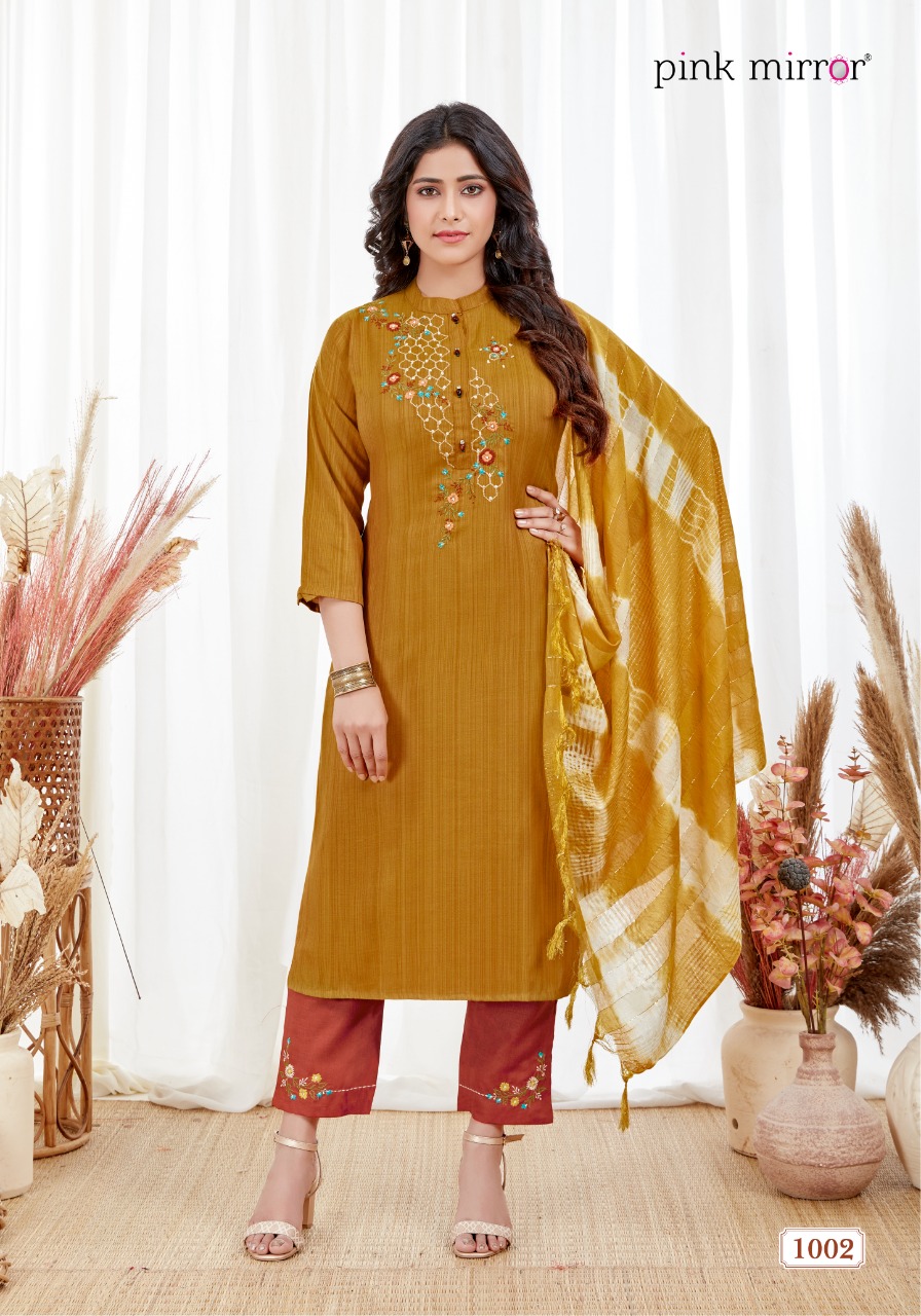 Pink Mirror Spark Fancy Viscose Kurtis Combo Set Best Online Wholesaler Surat