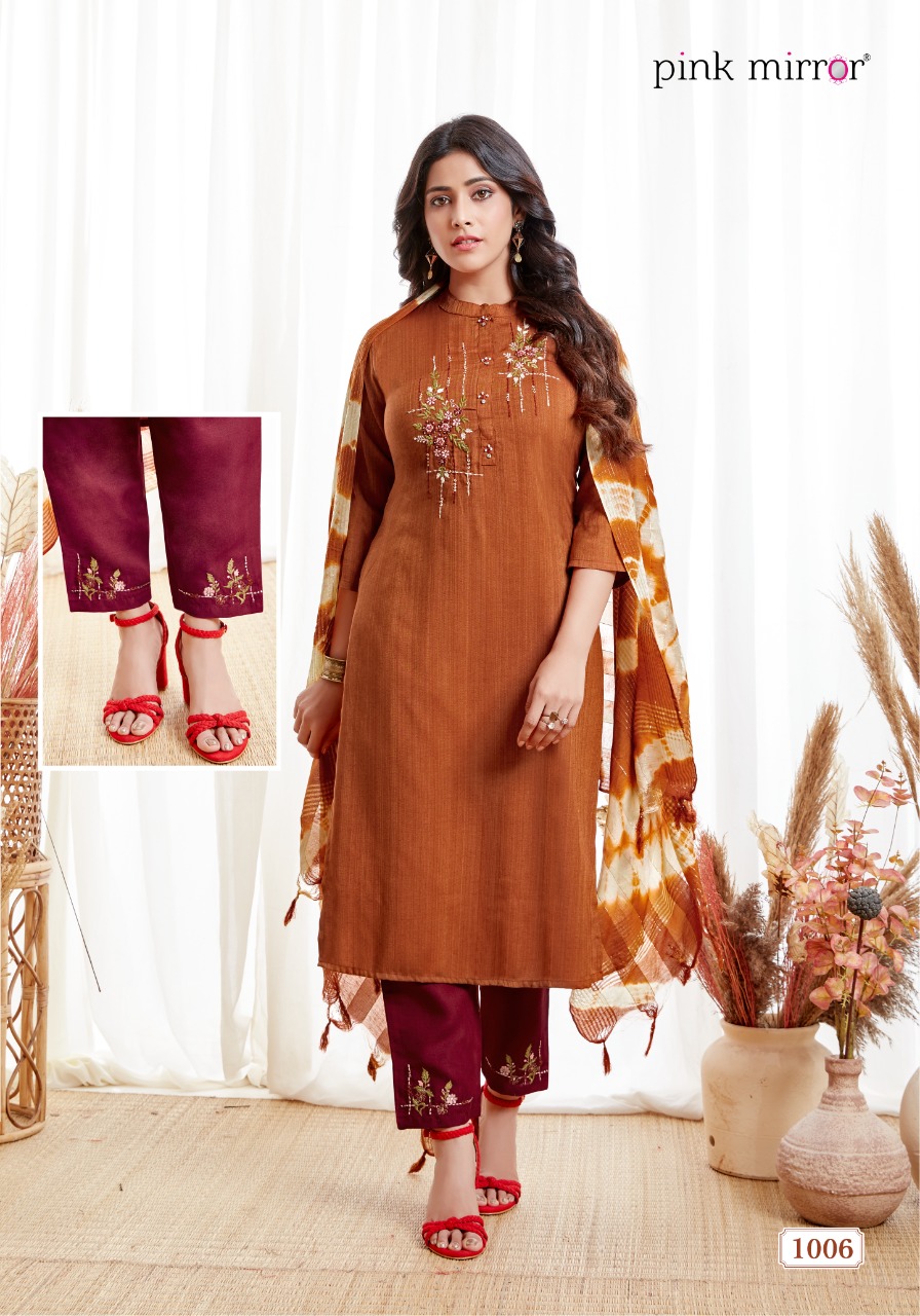 Pink Mirror Spark Fancy Viscose Kurtis Combo Set Best Online Wholesaler Surat