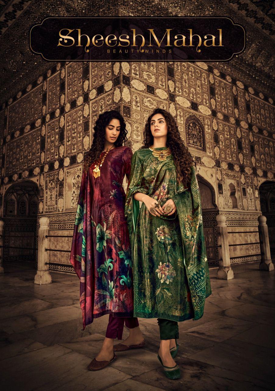 Sargam Sheesh Mahal Velvet Suit Best Rate Wholesaler Surat