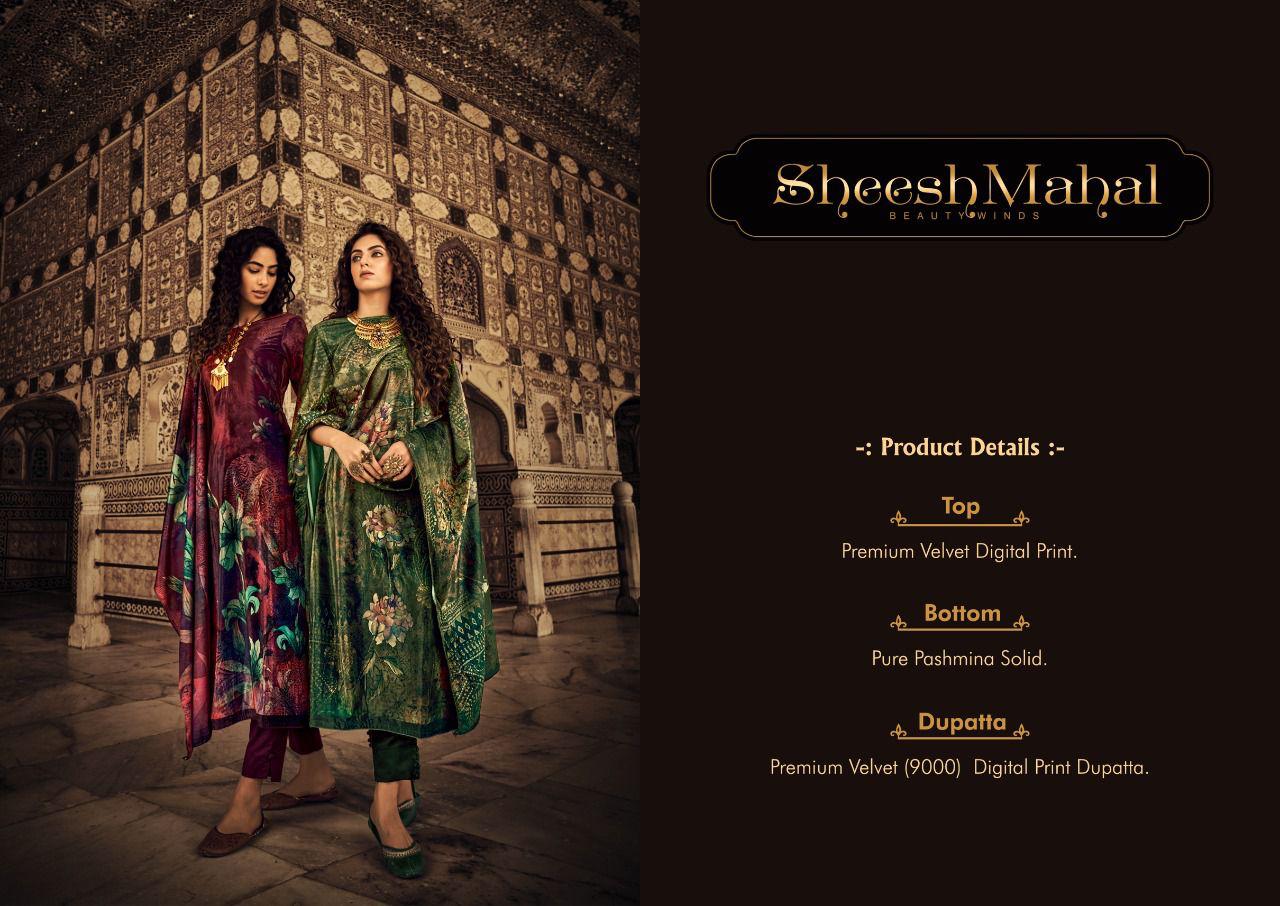 Sargam Sheesh Mahal Velvet Suit Best Rate Wholesaler Surat