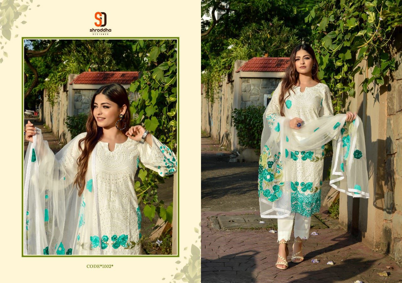 Shraddha Designer Aaliya Cotton Suit Best Rate Wholesaler Surat