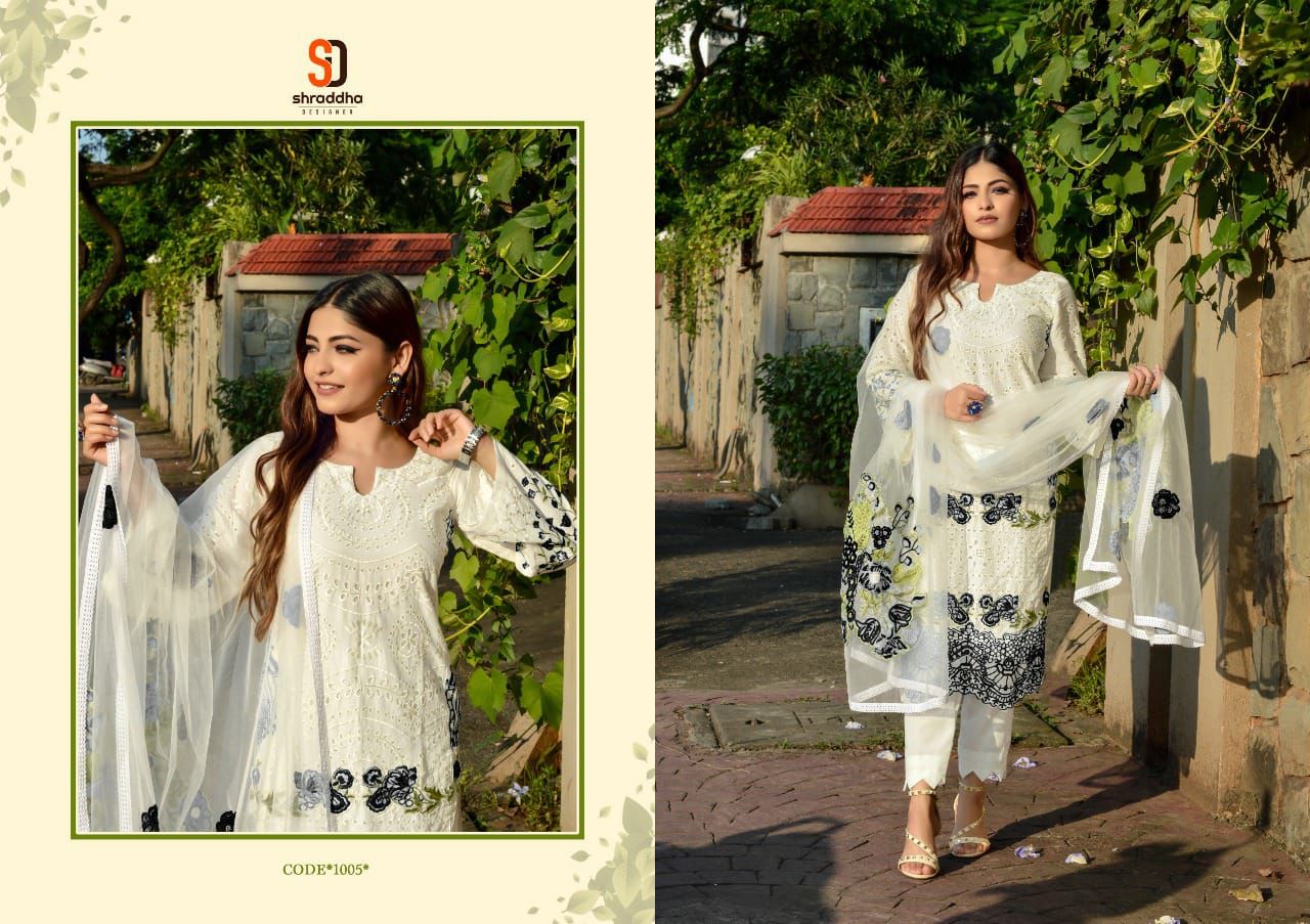 Shraddha Designer Aaliya Cotton Suit Best Rate Wholesaler Surat