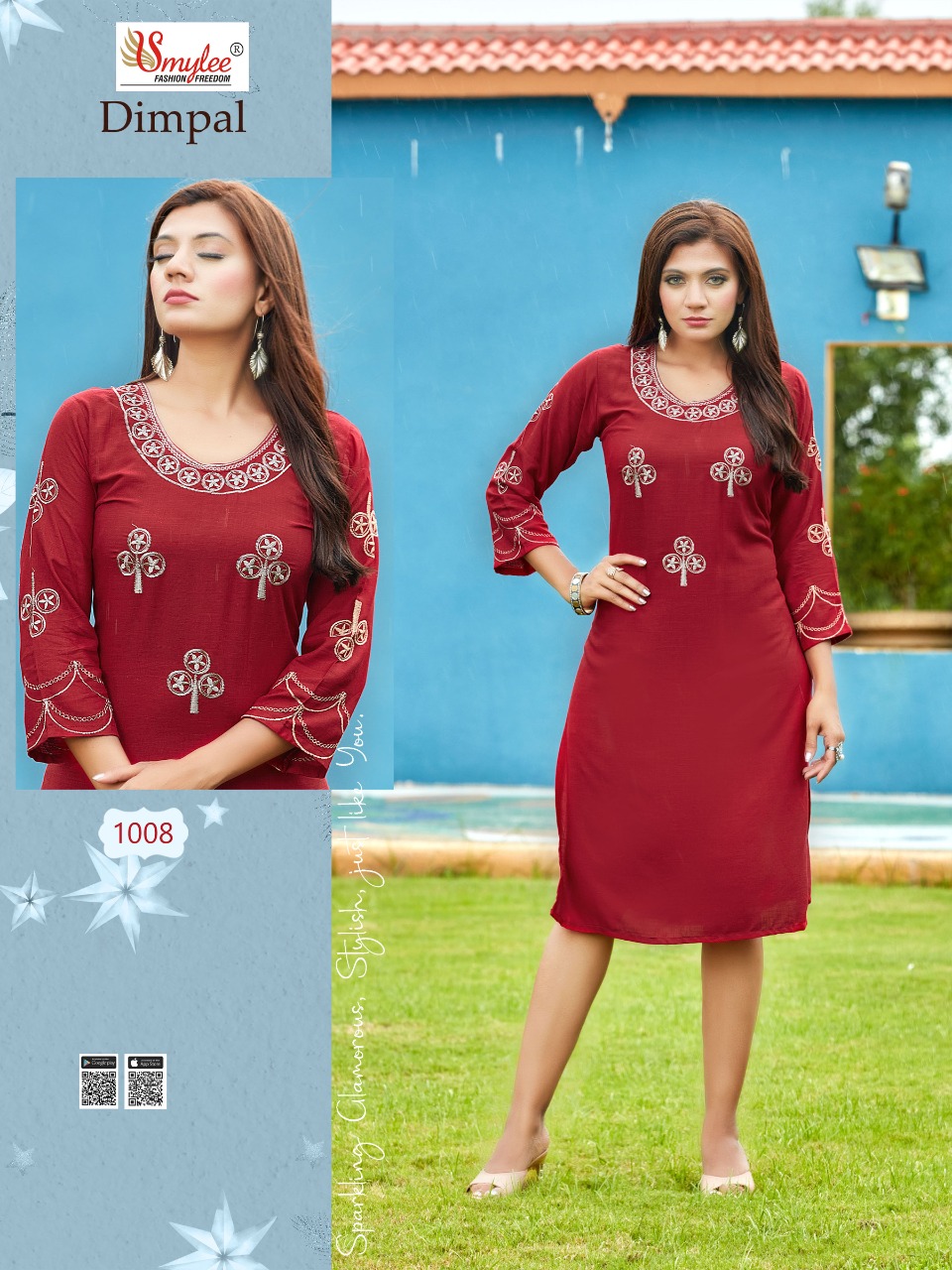 Smylee Fashion Dimpal Readymade Rayon Kurtis Best Rate Wholesaler Surat