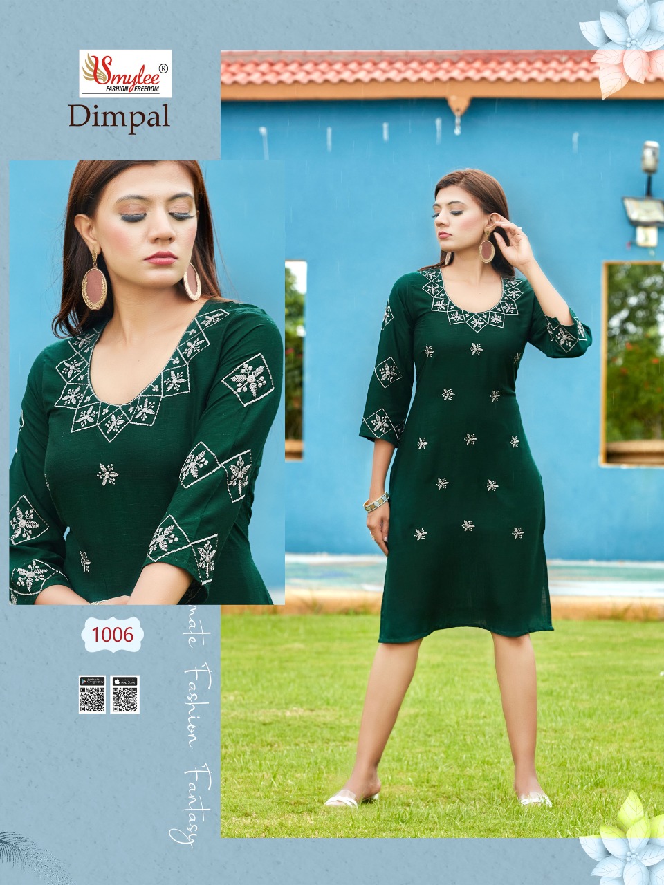 Smylee Fashion Dimpal Readymade Rayon Kurtis Best Rate Wholesaler Surat