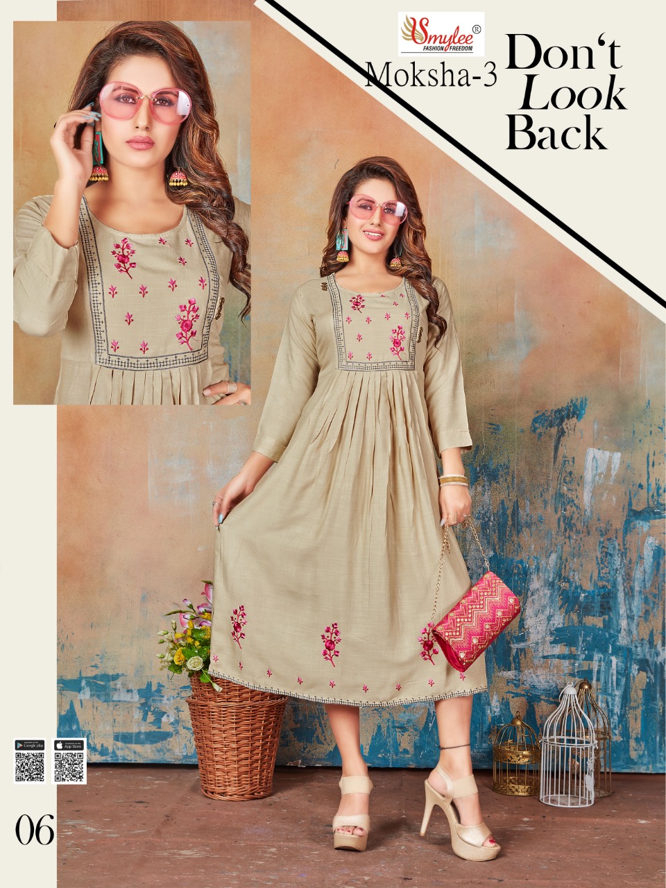 Smylee Fashion Moksha Vol 3 Readymade Rayon Kurtis Best Rate Wholesaler Surat