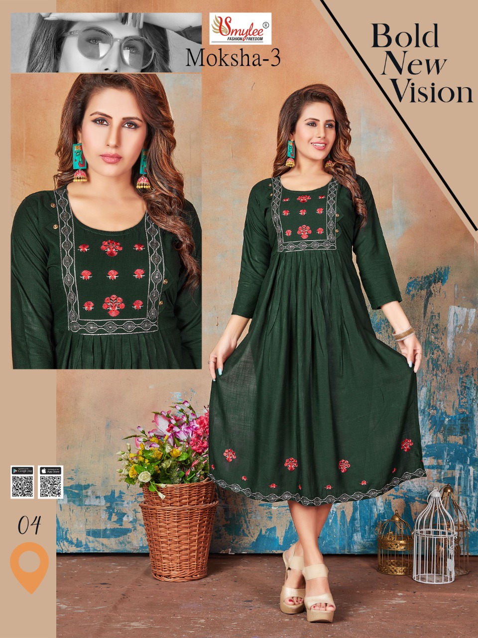 Smylee Fashion Moksha Vol 3 Readymade Rayon Kurtis Best Rate Wholesaler Surat