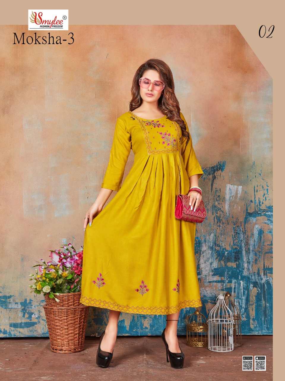 Smylee Fashion Moksha Vol 3 Readymade Rayon Kurtis Best Rate Wholesaler Surat