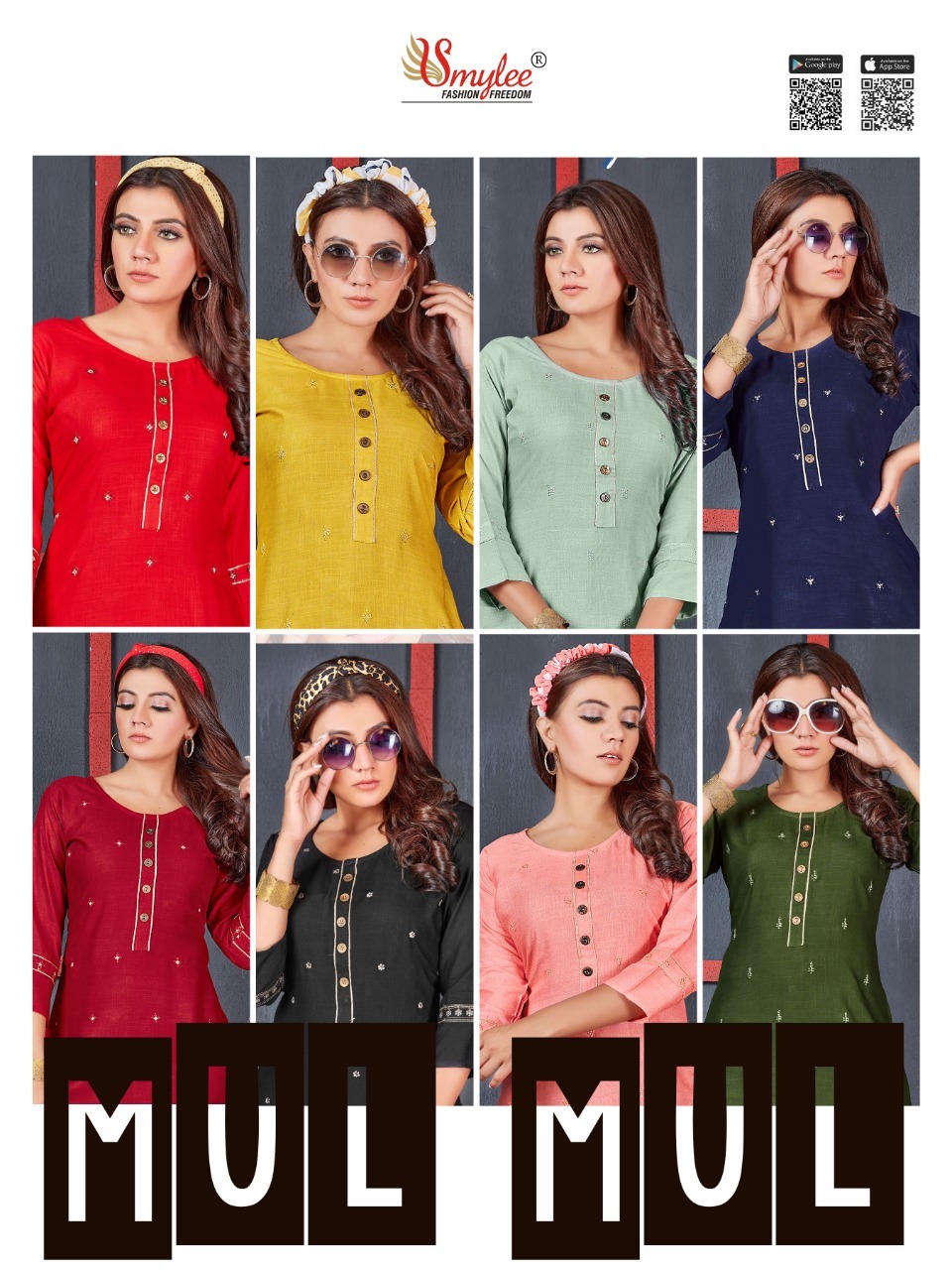 Smylee Fashion Mul Mul Rayon Kurtis Best Rate Wholesaler Surat