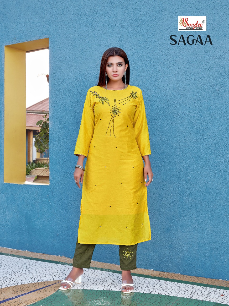 Smylee Fashion Sagaa Readymade Silk Kurti Best Rate Wholesaler Surat
