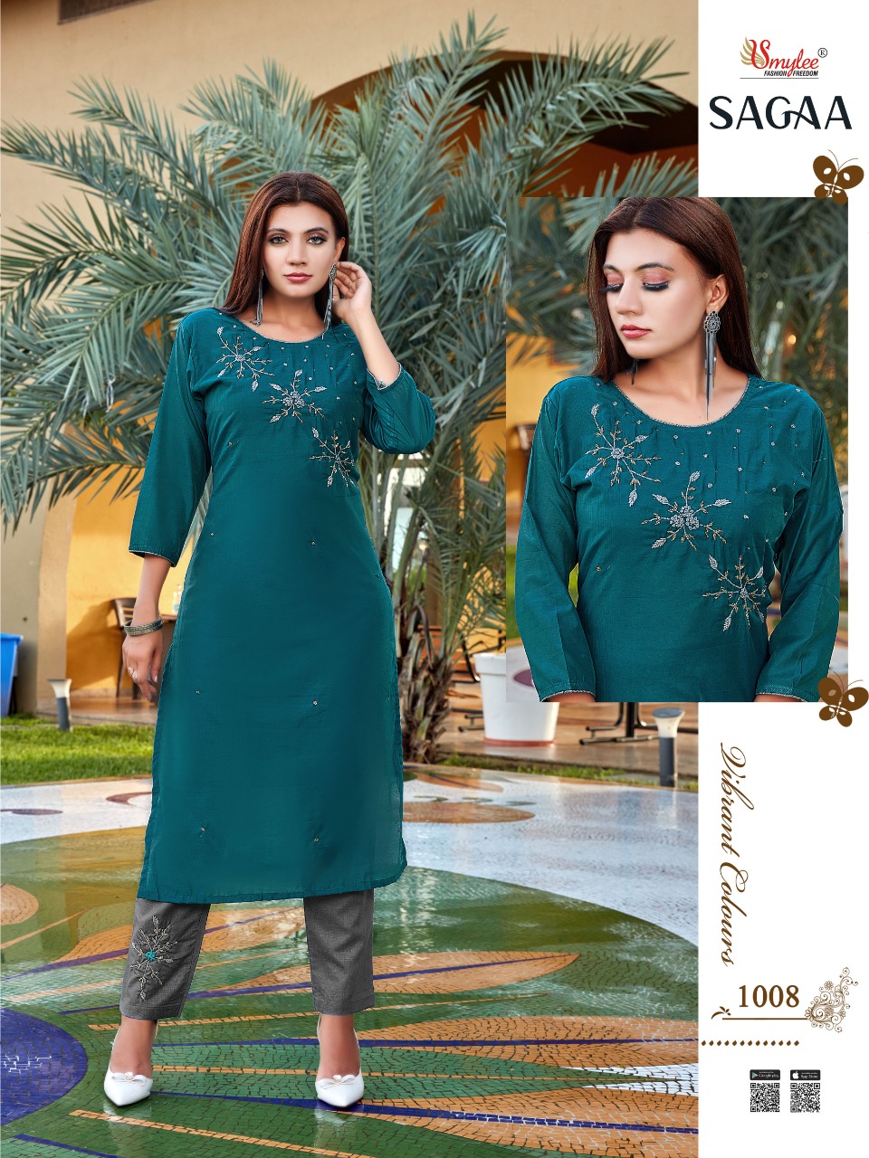 Smylee Fashion Sagaa Readymade Silk Kurti Best Rate Wholesaler Surat