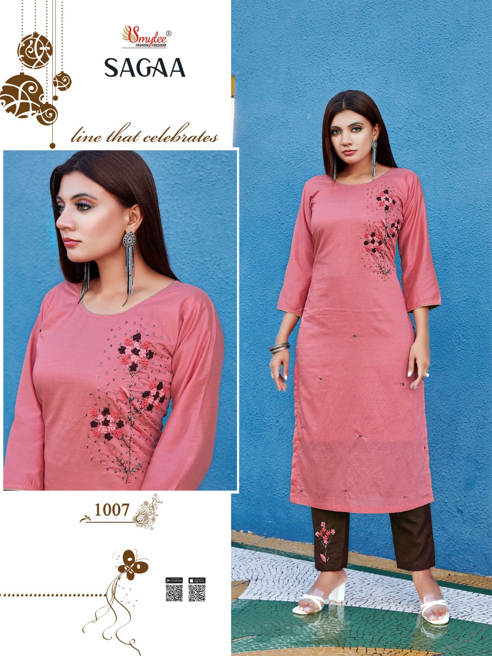 Smylee Fashion Sagaa Readymade Silk Kurti Best Rate Wholesaler Surat
