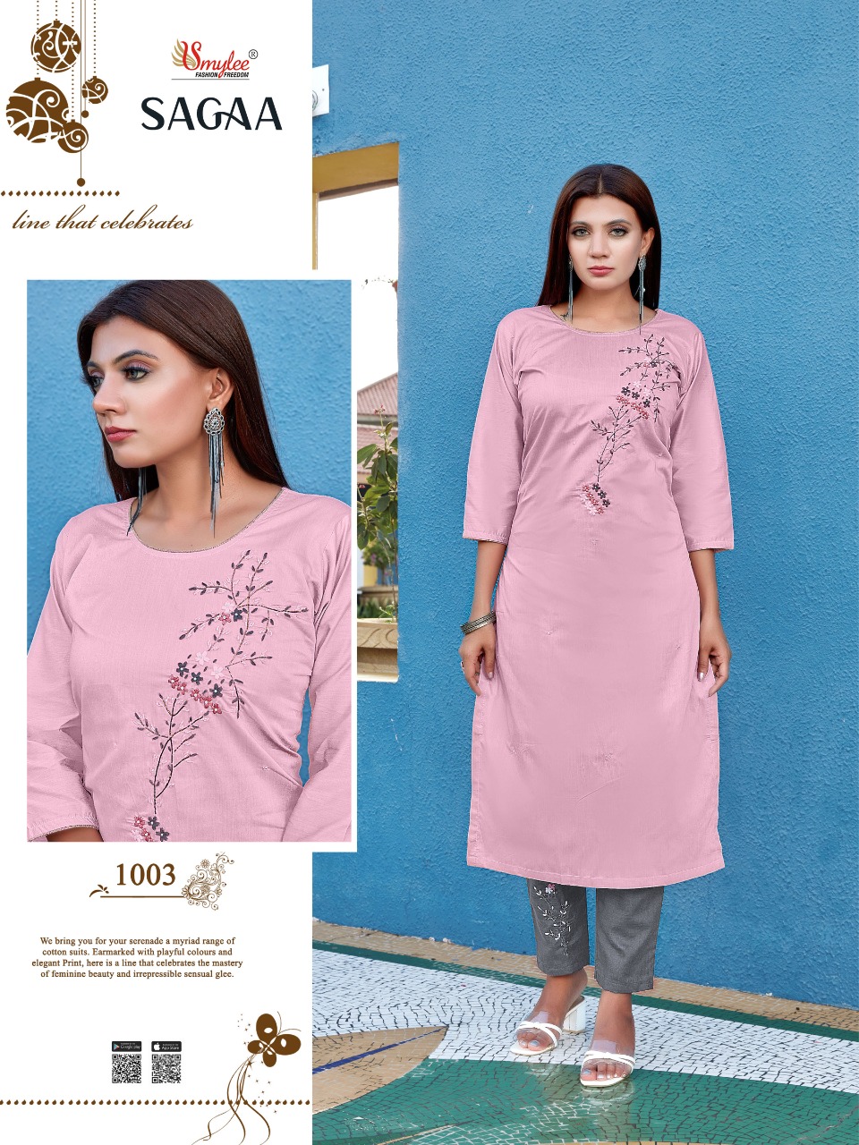 Smylee Fashion Sagaa Readymade Silk Kurti Best Rate Wholesaler Surat