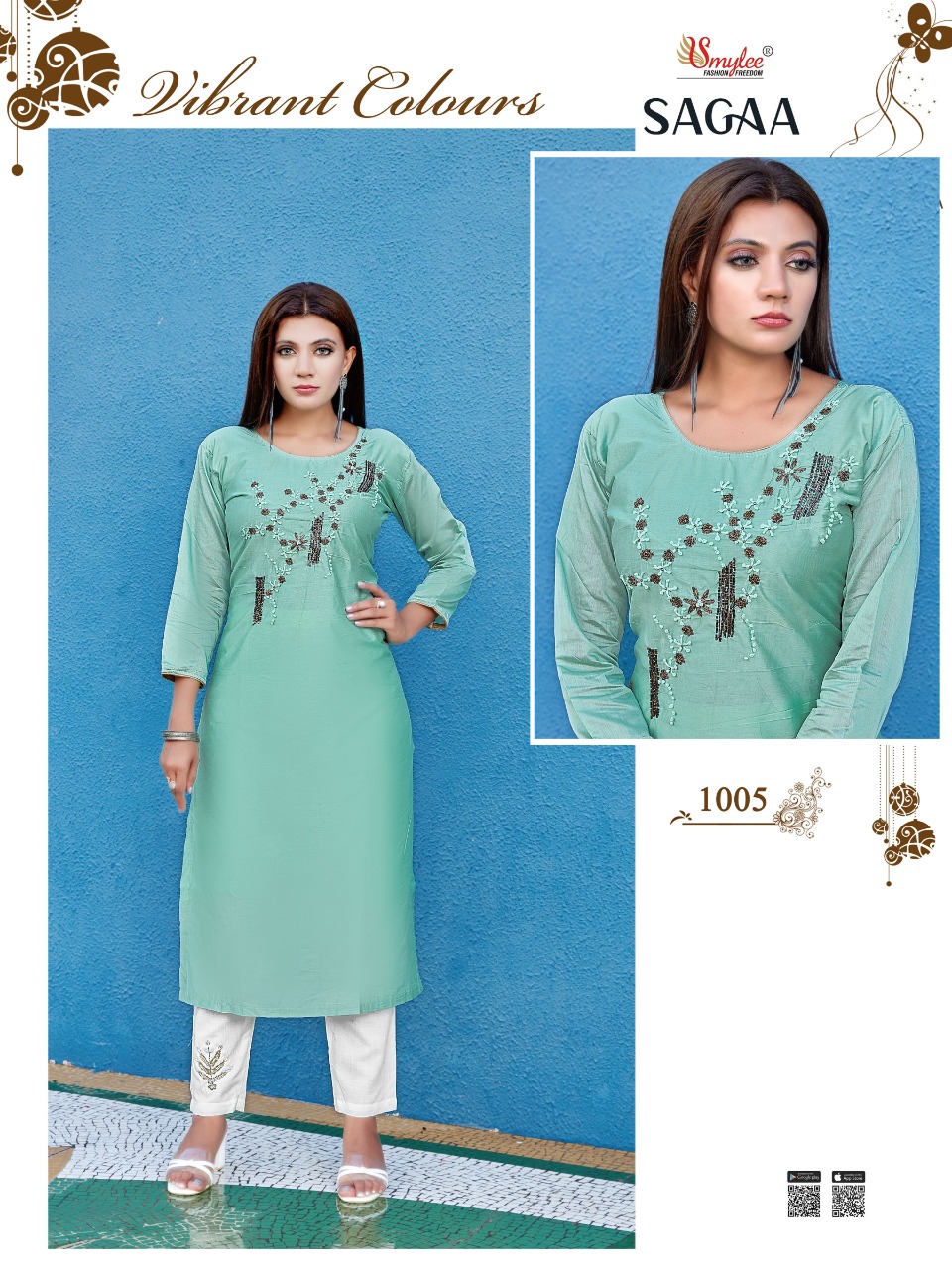 Smylee Fashion Sagaa Readymade Silk Kurti Best Rate Wholesaler Surat
