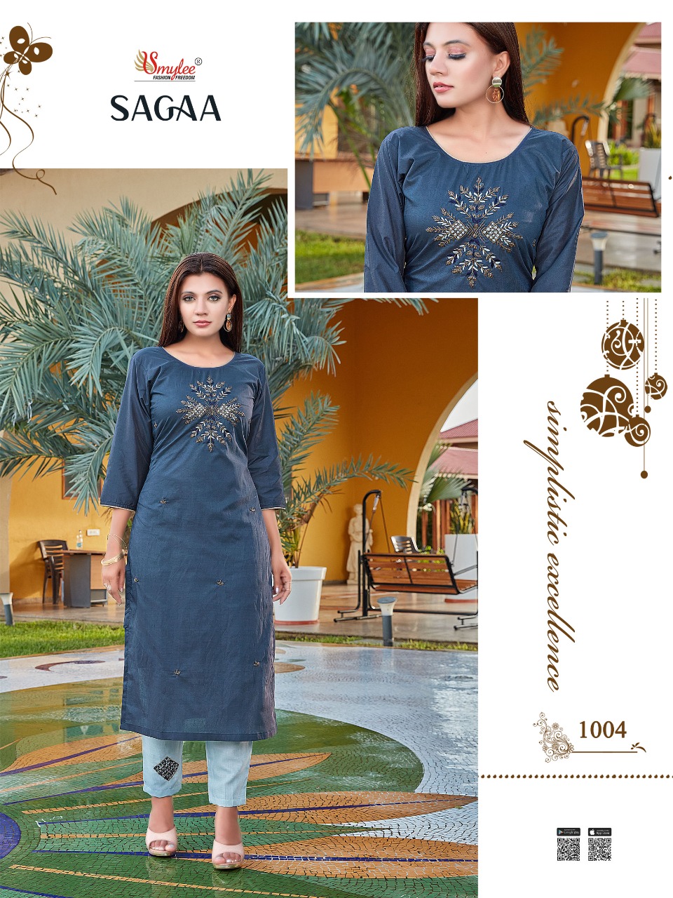 Smylee Fashion Sagaa Readymade Silk Kurti Best Rate Wholesaler Surat