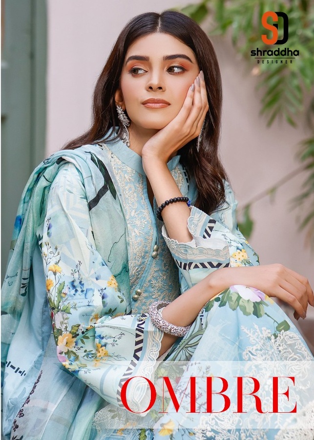 Shraddha Designer Ombre Lawn Cotton Pakistani Suit Best Rate Wholesaler Surat