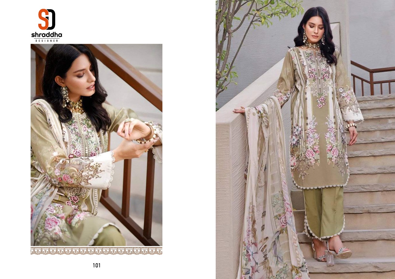 Shraddha Designer Ombre Lawn Cotton Pakistani Suit Best Rate Wholesaler Surat