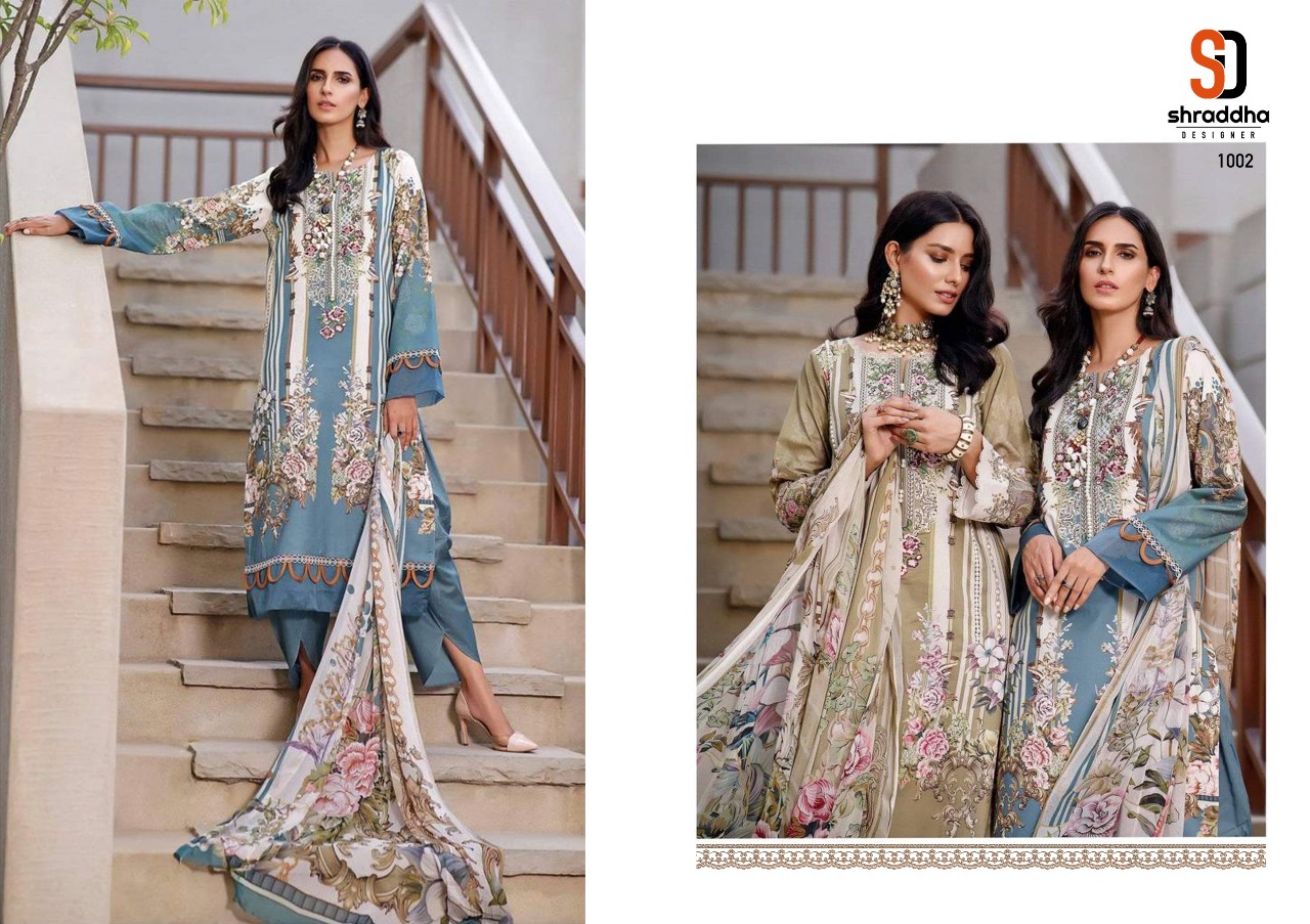 Shraddha Designer Ombre Lawn Cotton Pakistani Suit Best Rate Wholesaler Surat