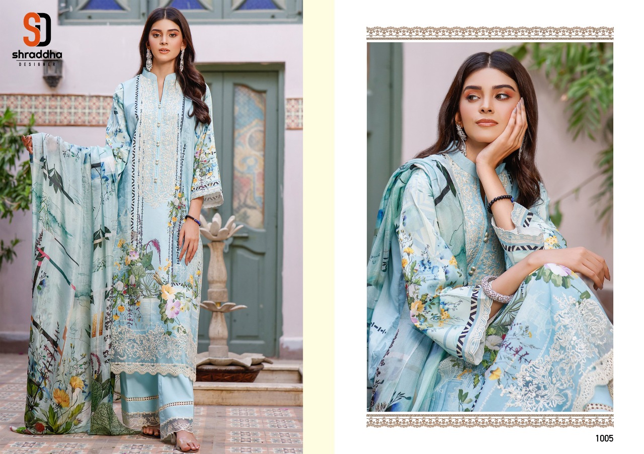 Shraddha Designer Ombre Lawn Cotton Pakistani Suit Best Rate Wholesaler Surat