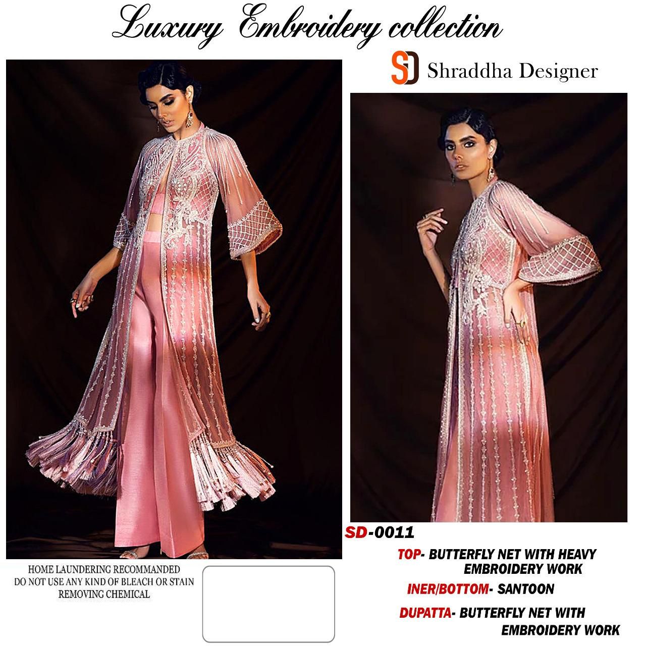 Shraddha Designer Sd0011 Butterfly Net Salwar Suits Online Wholesaler Surat