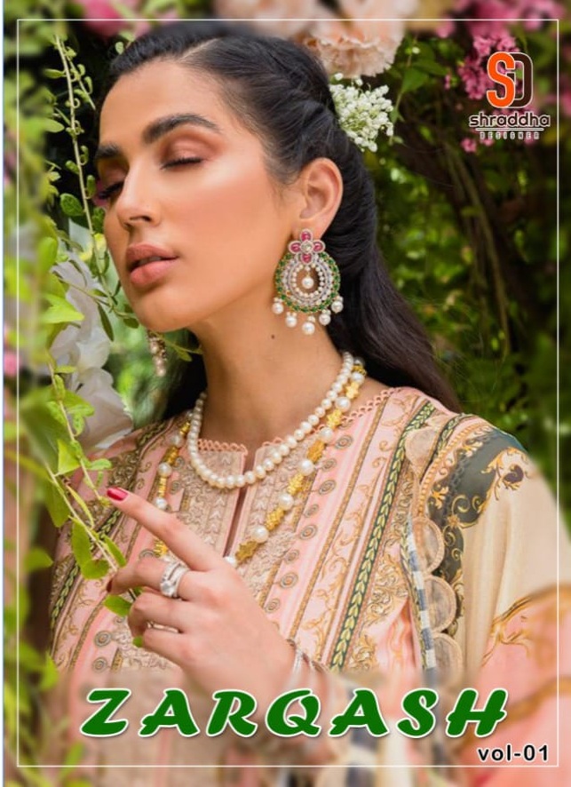 Shraddha Designer Zarqash Vol 1 Lawn Cotton Pakistani Suit Best Wholesaler Surat